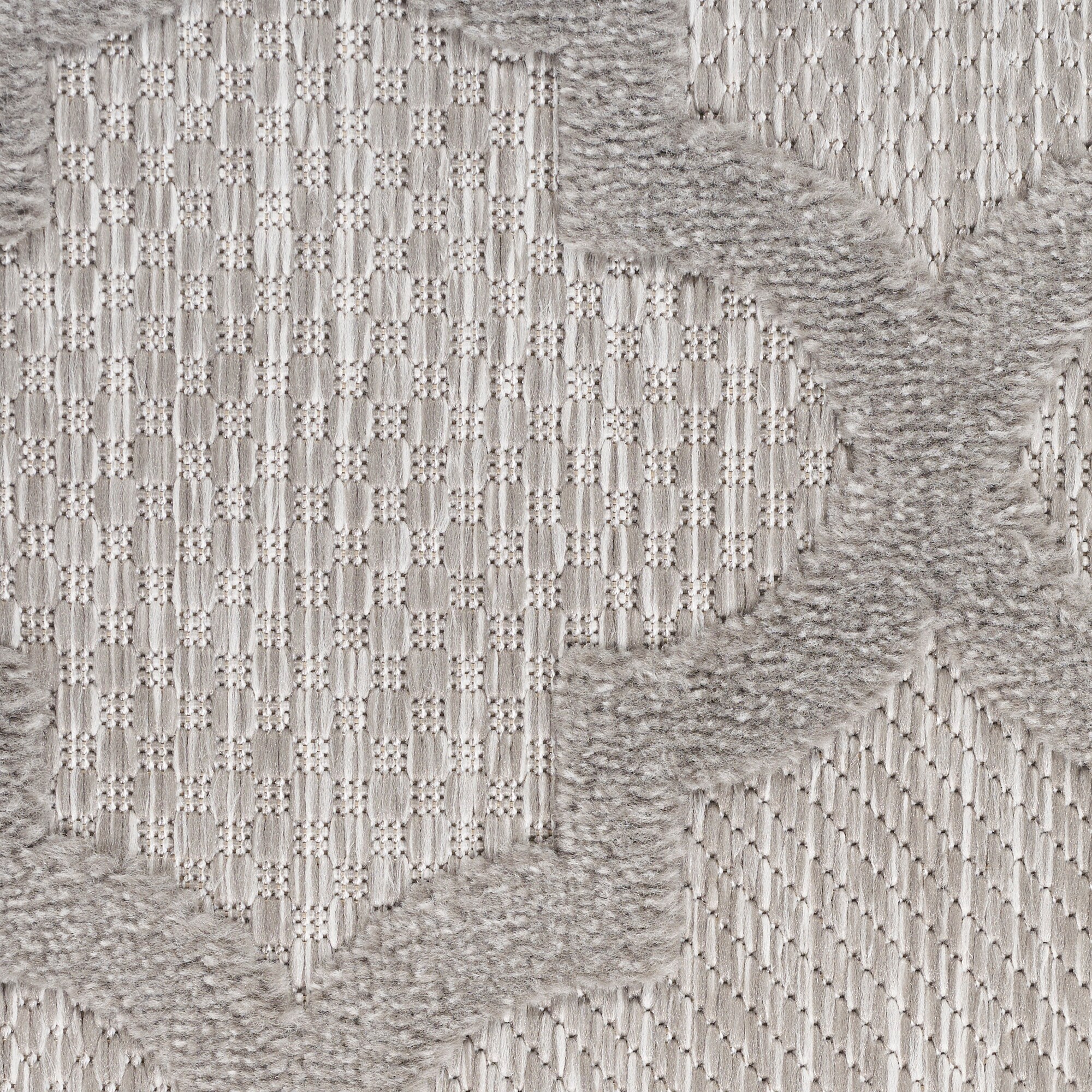 Silver Grey Trellis Flat Woven Reversible Synthetic Rug 2' x 4'