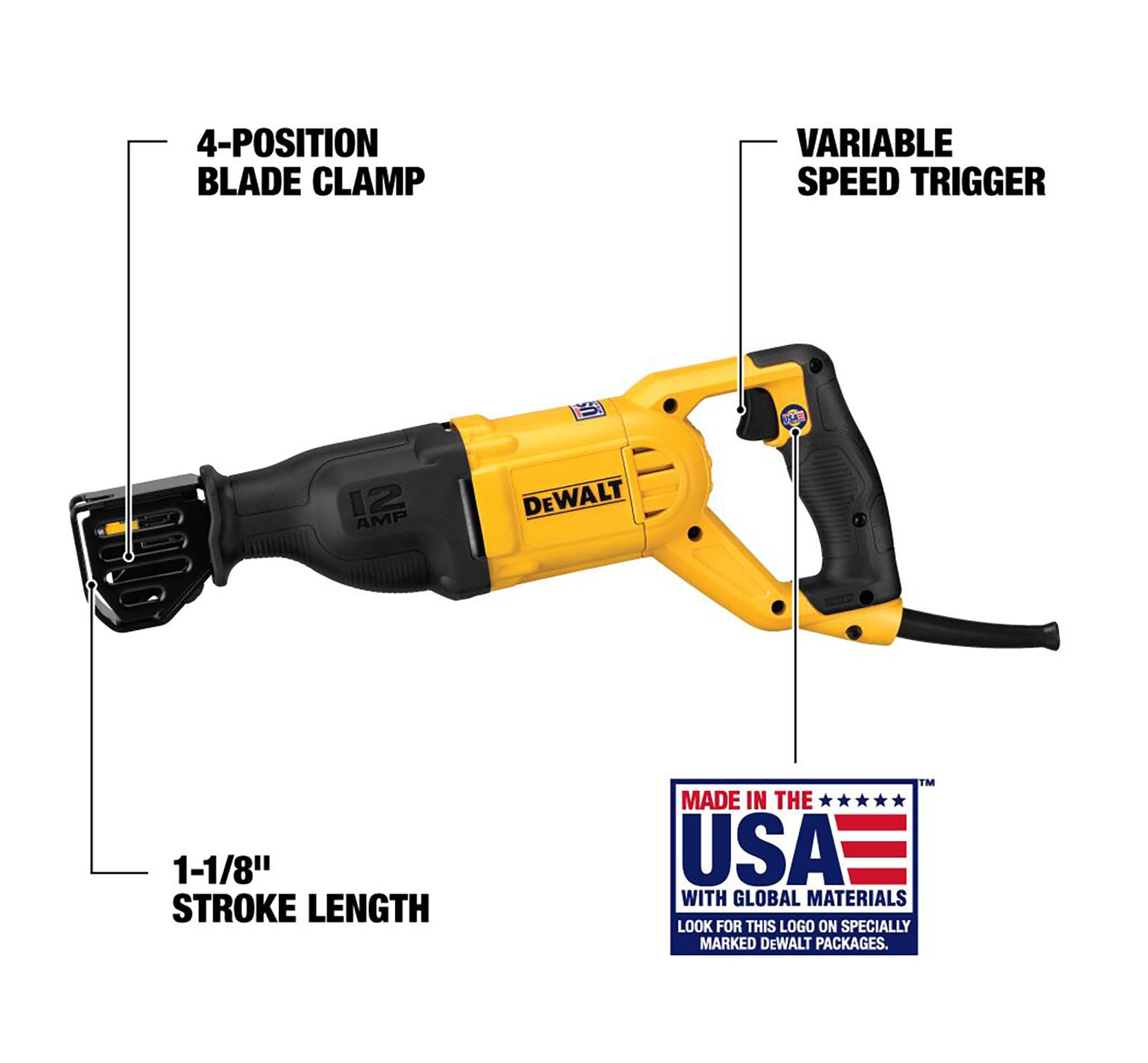 DEWALT 12-Amp Variable Speed Corded Reciprocating Saw in the