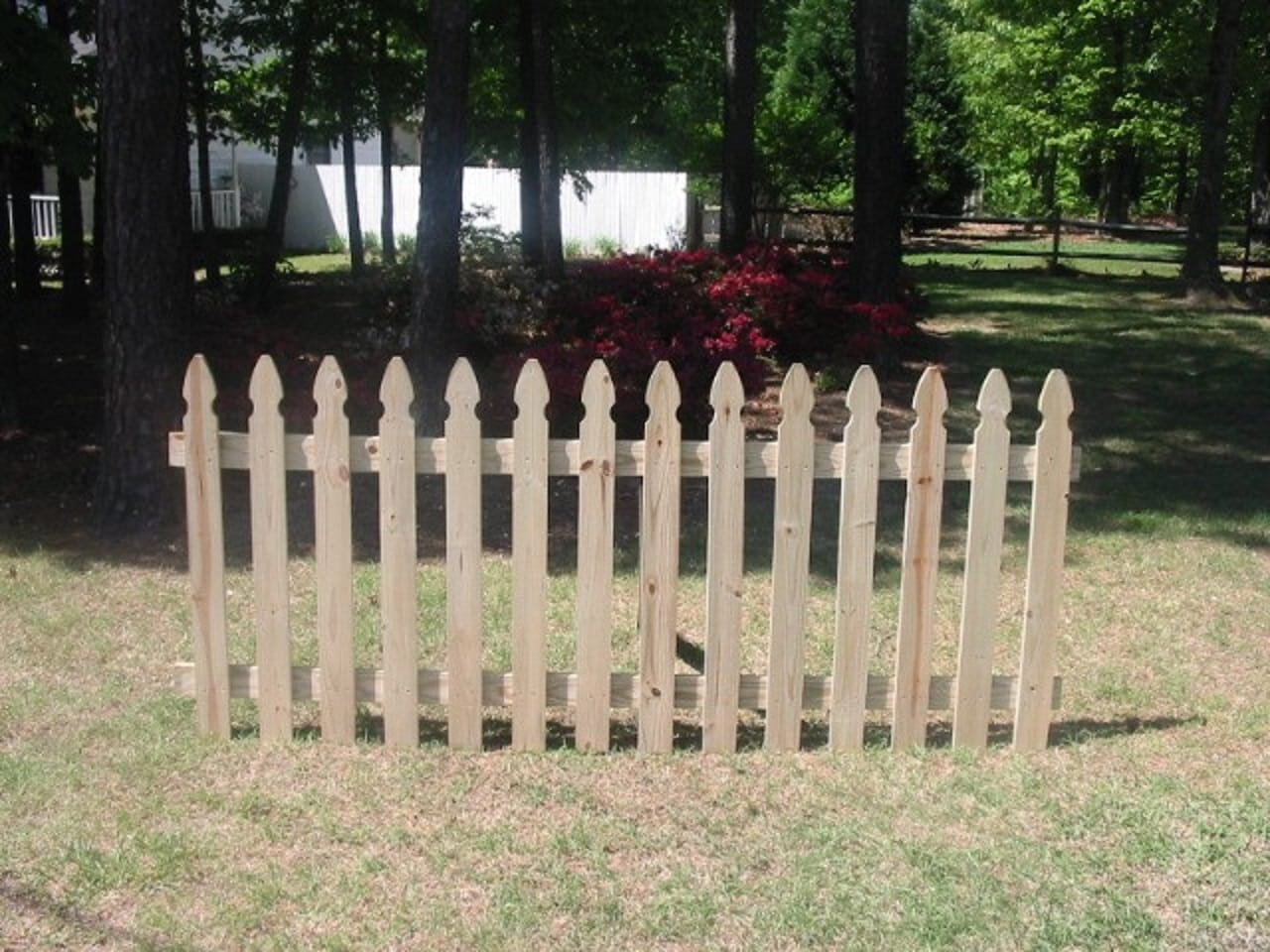 Severe Weather 3.5-ft x 8-ft Pressure Treated Pine Gothic Spaced Picket Fence Panel in the Wood Fence Panels department at Lowes