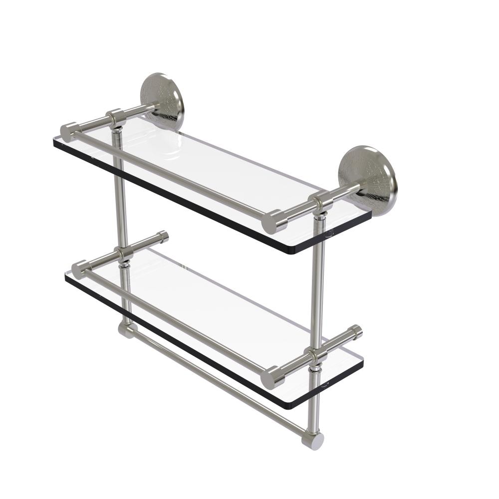 Allied Brass MC-2TB/16-GAL-SN Monte Carlo Satin Nickel 2 -Tier Wall mount Bathroom Shelf ( 16-in x 12-in x 5-in )