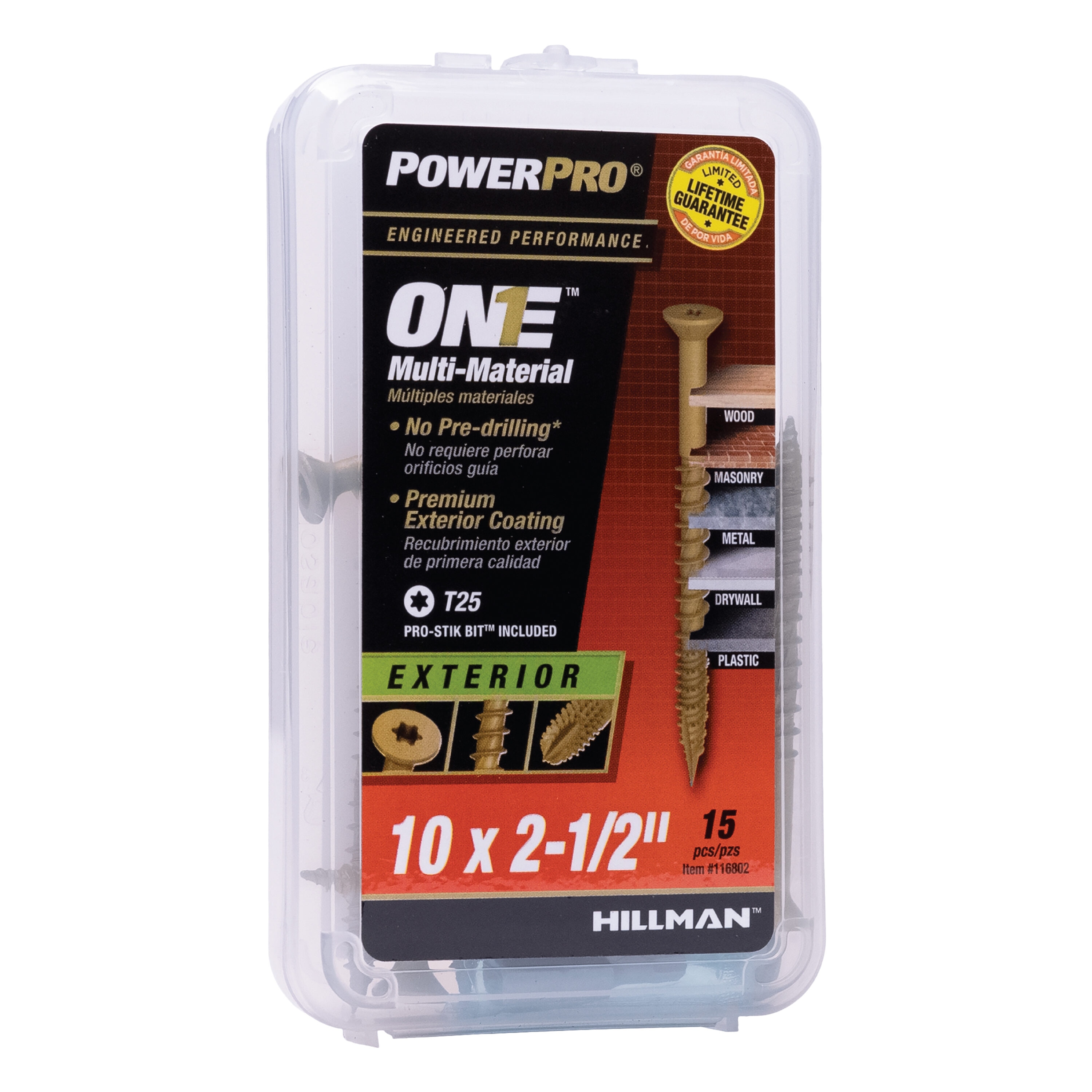 Hillman 116802 One # #10 x 2-1/2-in Epoxy Exterior Wood screws ( 15 -Per Box )