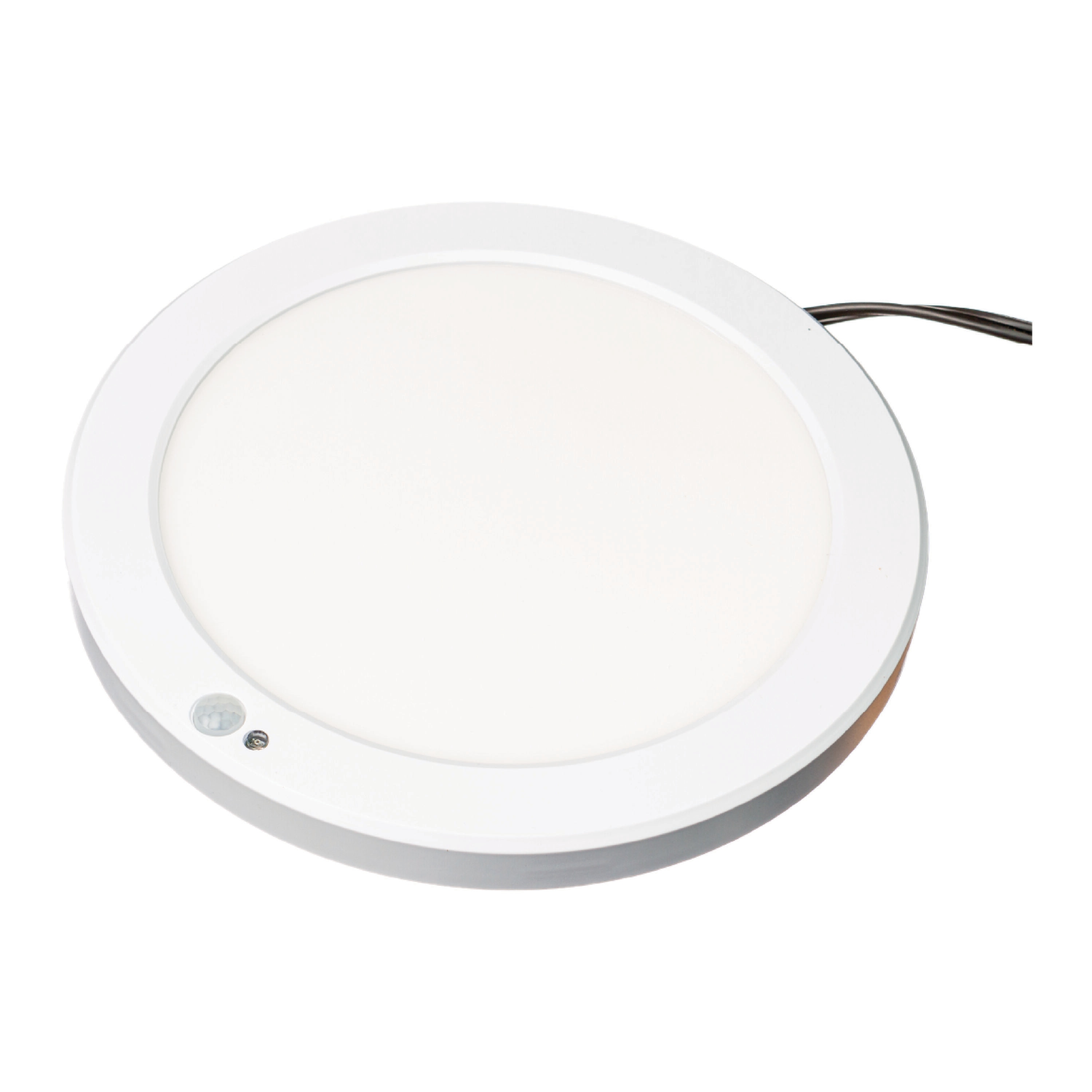 TotalLEDS 2560 Space Light 1 -Light 8.66-in Matte White Integrated LED Flush Mount Light with Motion Sensor