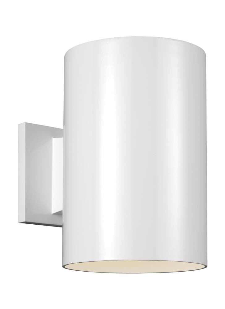 Generation Lighting 8313997S-15 Outdoor Cylinders 9.0000-in H Polished White Hardwired Dark Sky Integrated LED Outdoor Wall Light