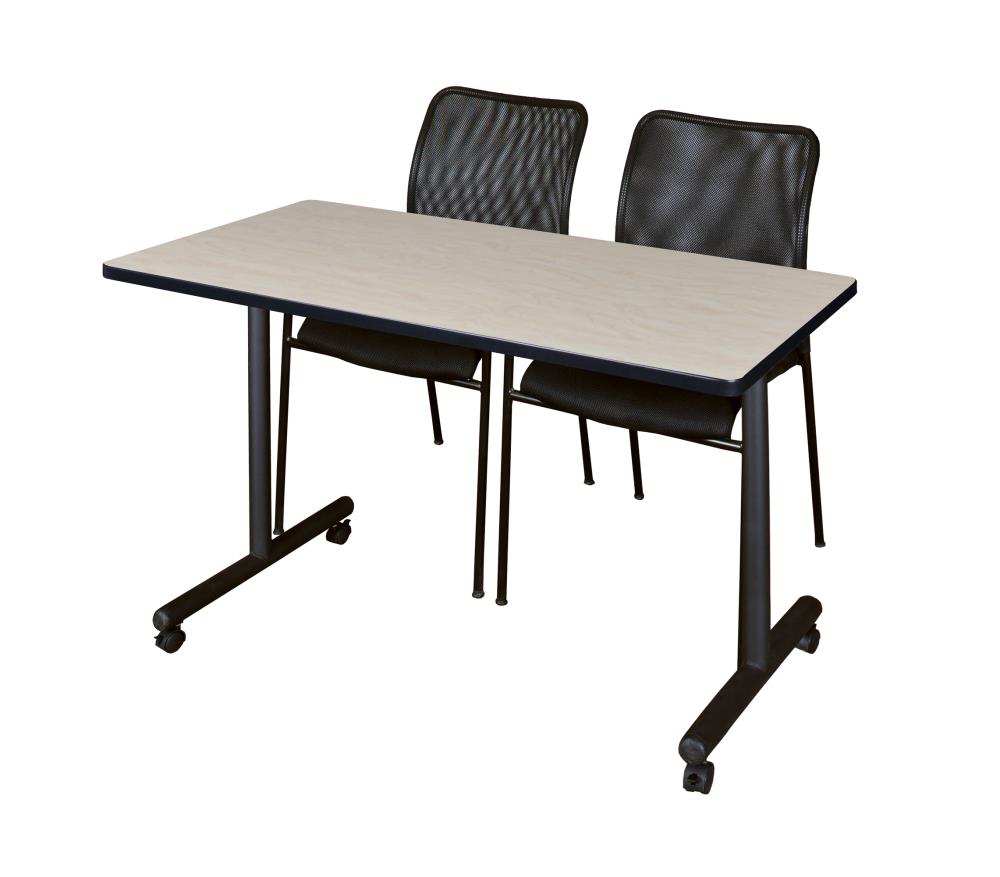 Regency MKTRCC4824PL75BK Training Off-white 4-Person Training Table (48-in W x 29-in H)