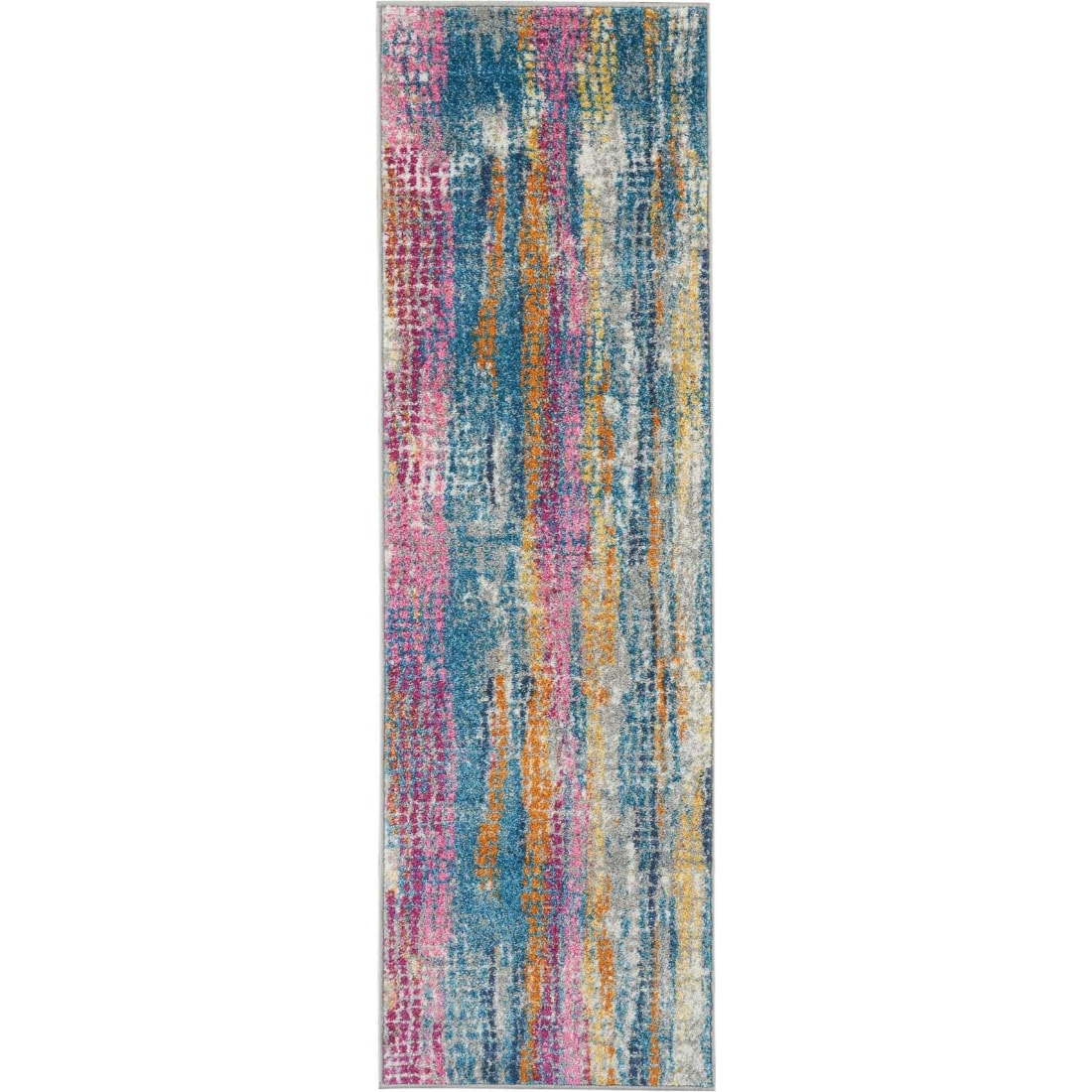 HomeRoots 4000385391 2 x 6 (ft) Loomed Polypropylene Grey Multicolor Rectangular Indoor Abstract Runner rug