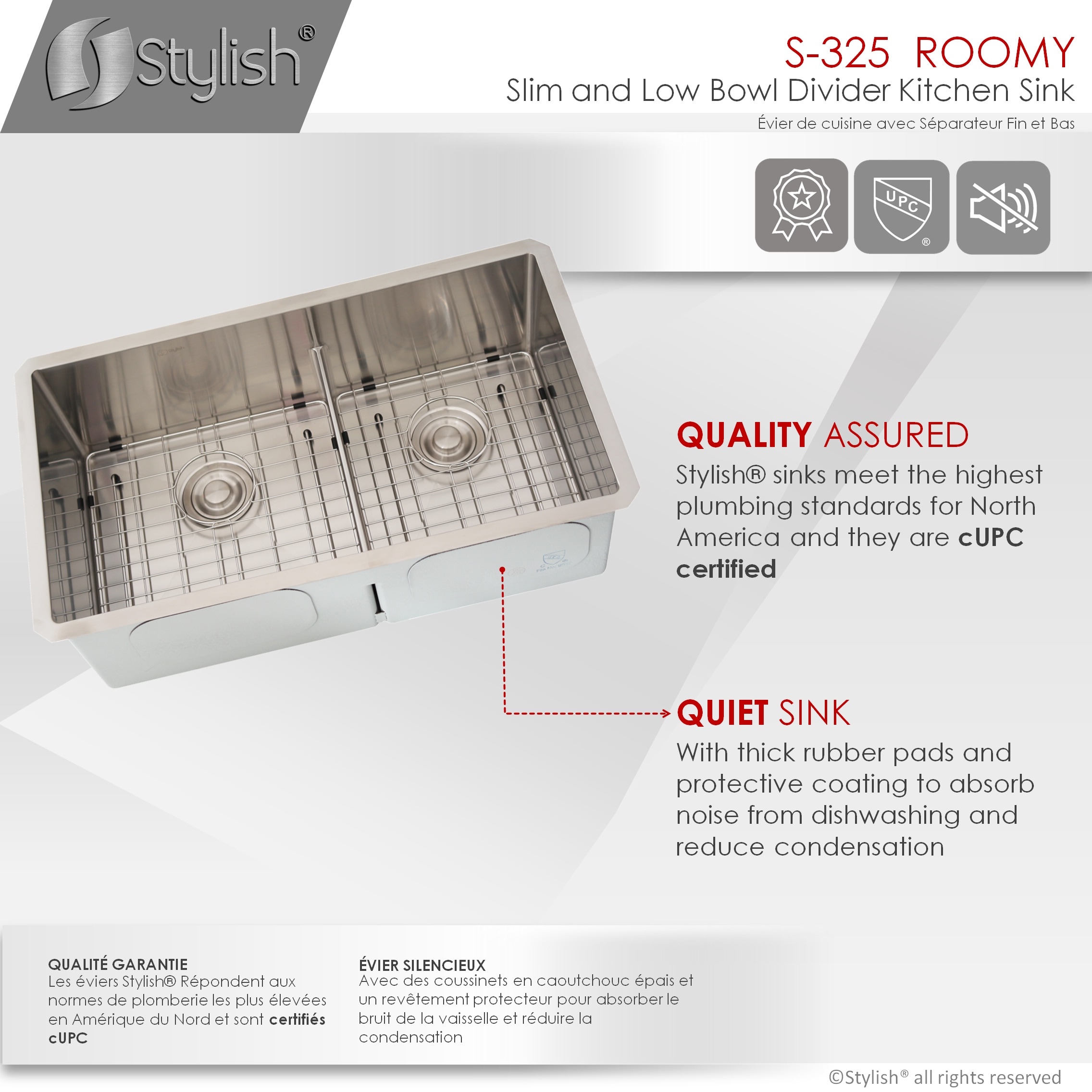 Stylish Clever Undermount 32-in x 18-in Brushed Satin Stainless 