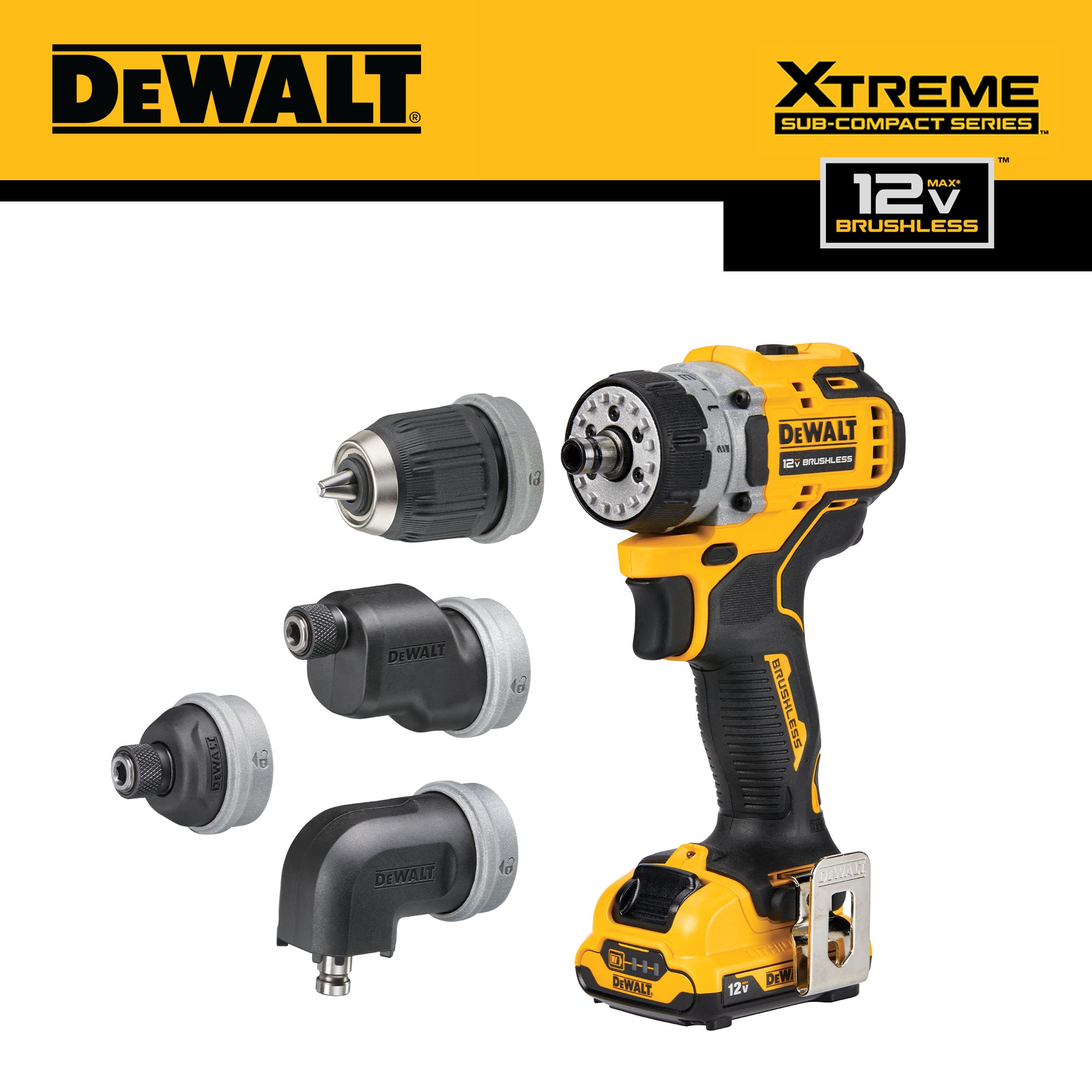 side øjeblikkelig tang DEWALT Xtreme 5-In-1 12-volt Max 3/8-in Brushless Cordless Drill(1 Li-ion  Battery Included and Charger Included) in the Drills department at Lowes.com