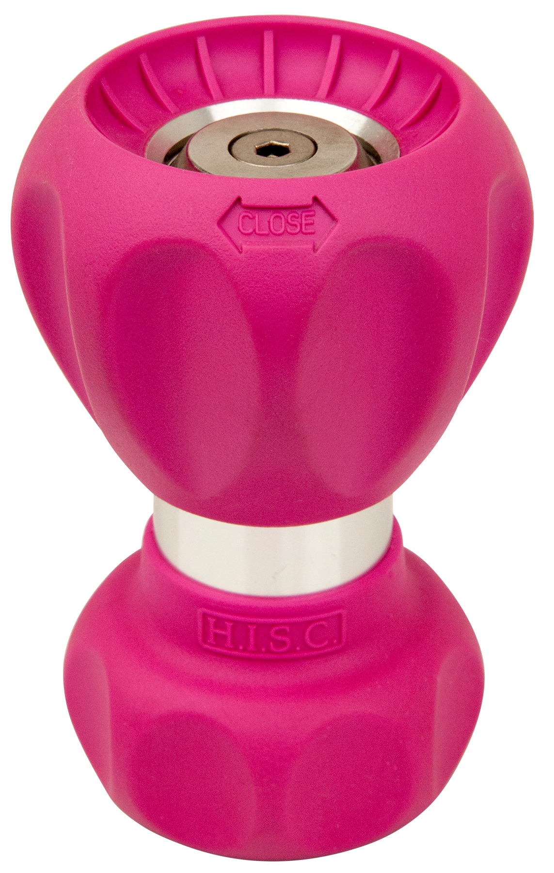 Pink Stainless Steel and Brass Fireman's Hose Nozzle