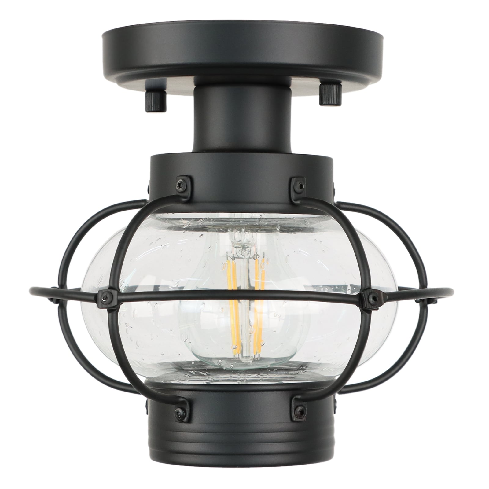 LTMATE LSWL058-MK JAZAVA 1 -Light 10-in Matte Black Semi Flush Mount Light