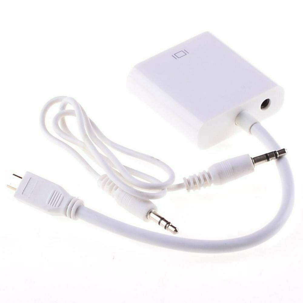  ZX9ISTR33868 Micro Male to Female Adapter with Audio and Power- White