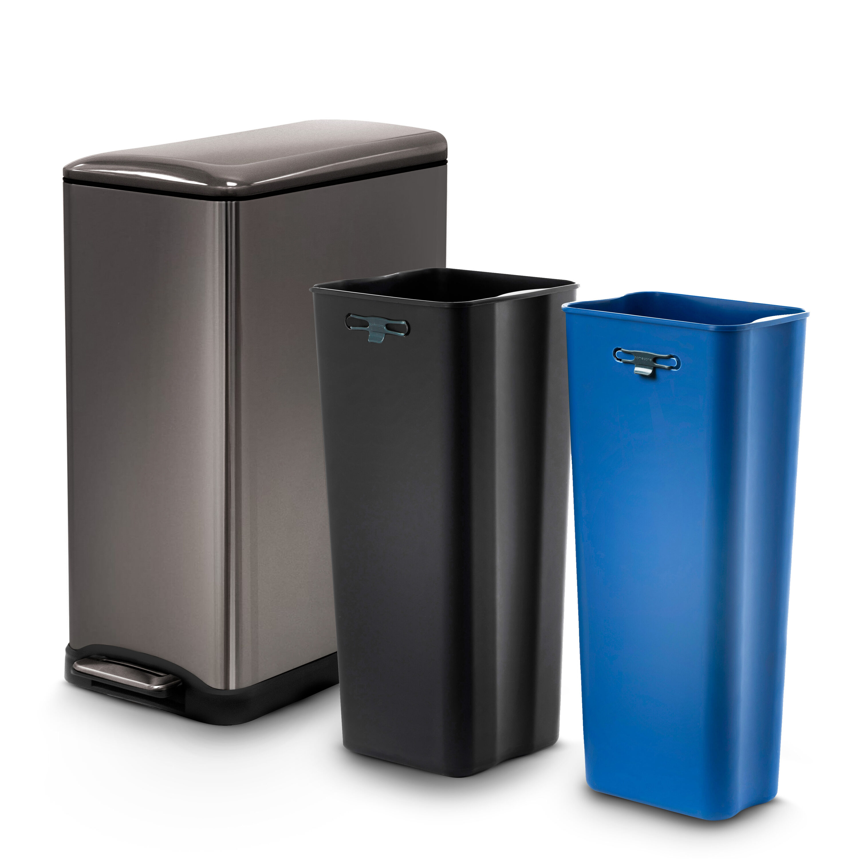 Home Zone Living VA41976A 13-Gallon Black Indoor Recycling Bin
