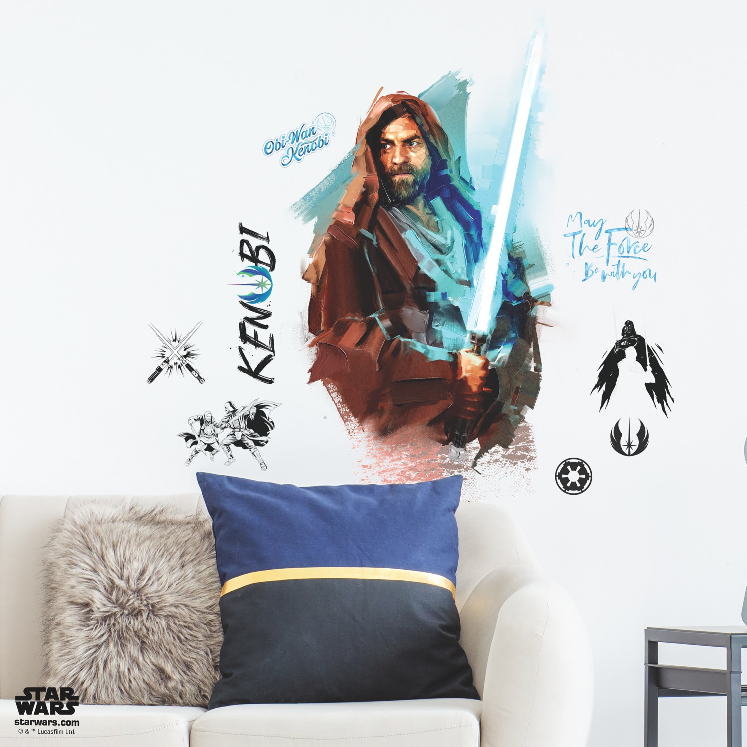 Obi Wan Kenobi Painted Peel And Stick Giant Wall Decals