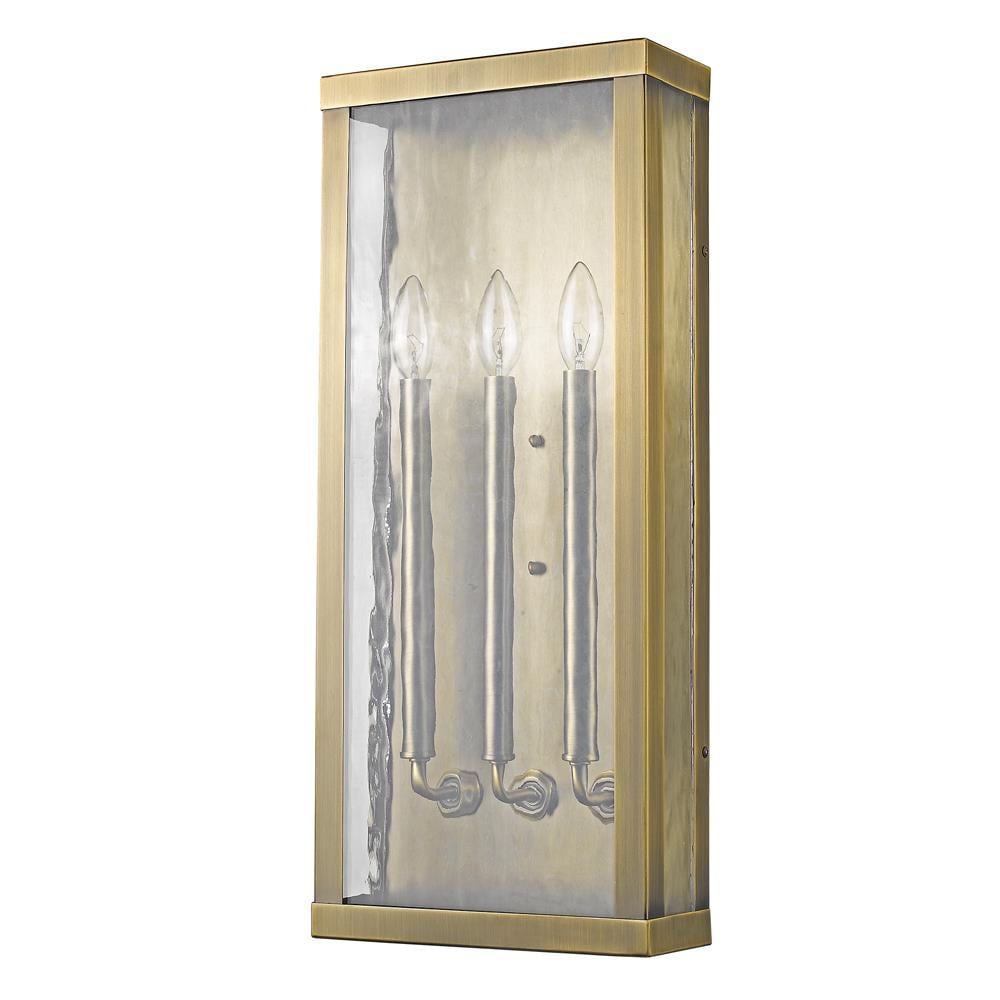 Acclaim Lighting 1522ATB Charleston 3 -Light 24-in H Antique Brass Hardwired Outdoor Wall Light
