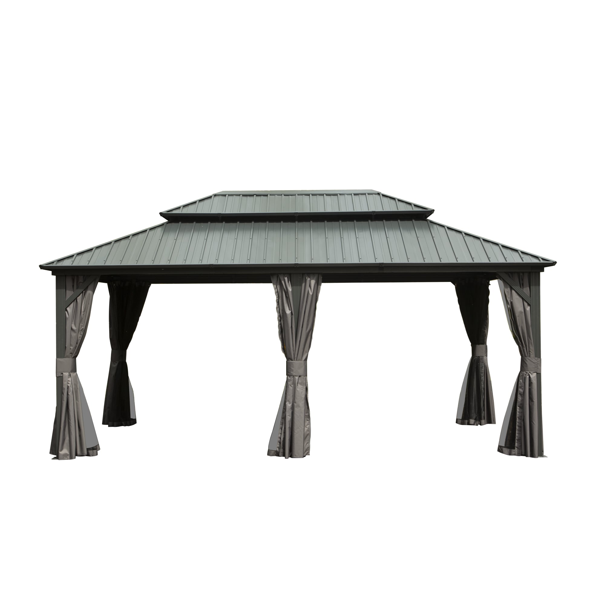 JIMSMAISON BOCPCG33GR 18-ft x 12-ft Gray Rectangle Hardtop Steel Roof