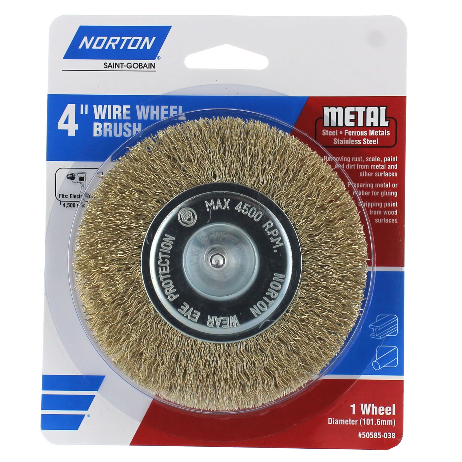 Norton Wire Wheel 4-in Coarse Wire Brush Wheel Electric Drill in