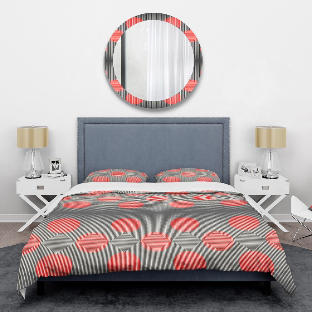 Designart BED24133-Q 3 -Piece Red Queen Duvet cover Set