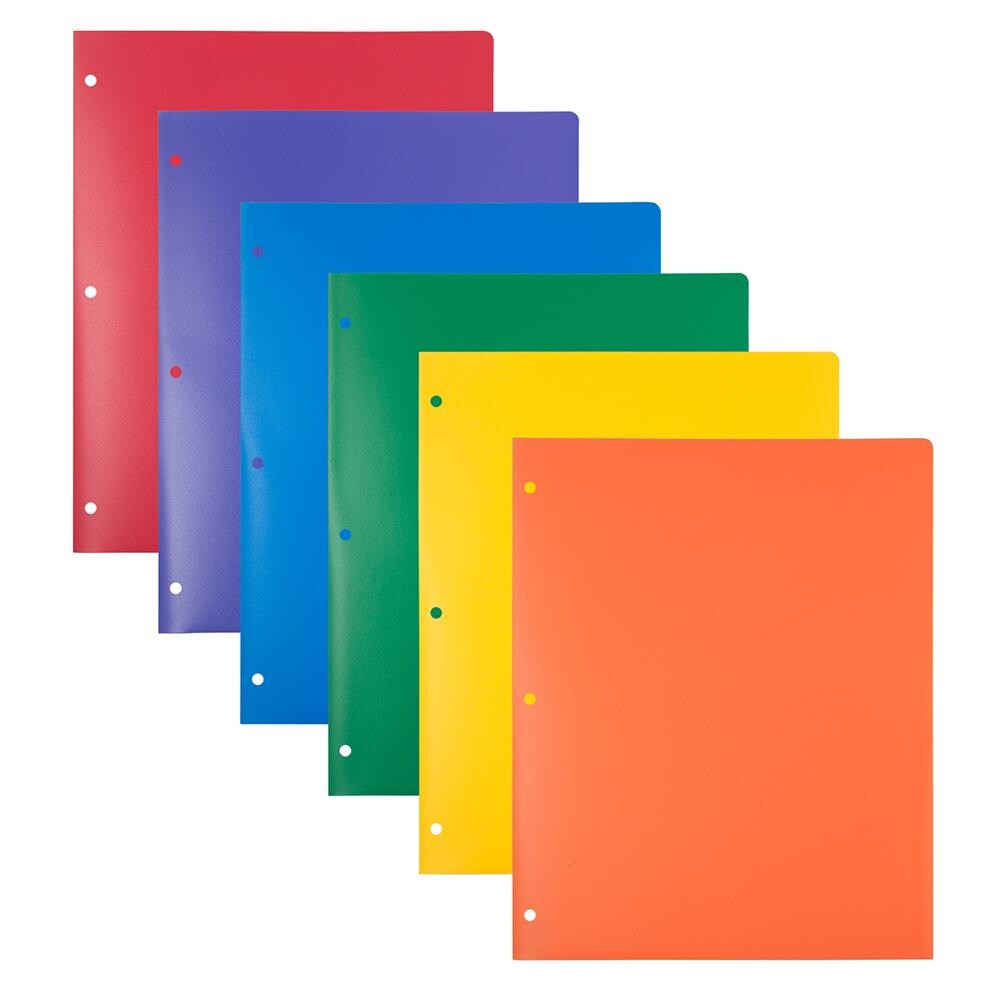 JAM Paper 6-Pack Assorted Plastic 9-in x 12-in Pocket Folder in the ...