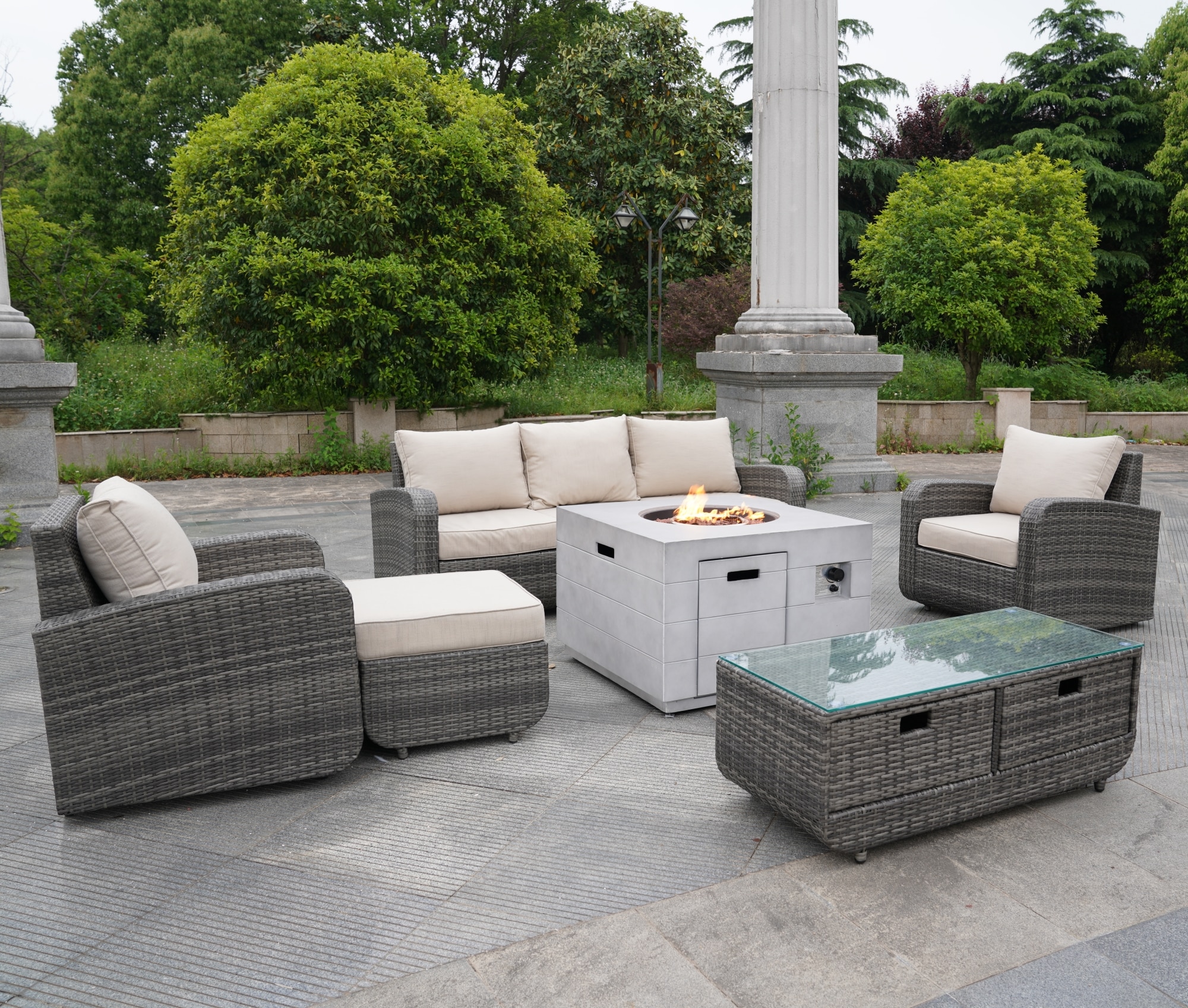 Direct Wicker DWG-15152140-GR Patio-Conversation-Sets - View #5