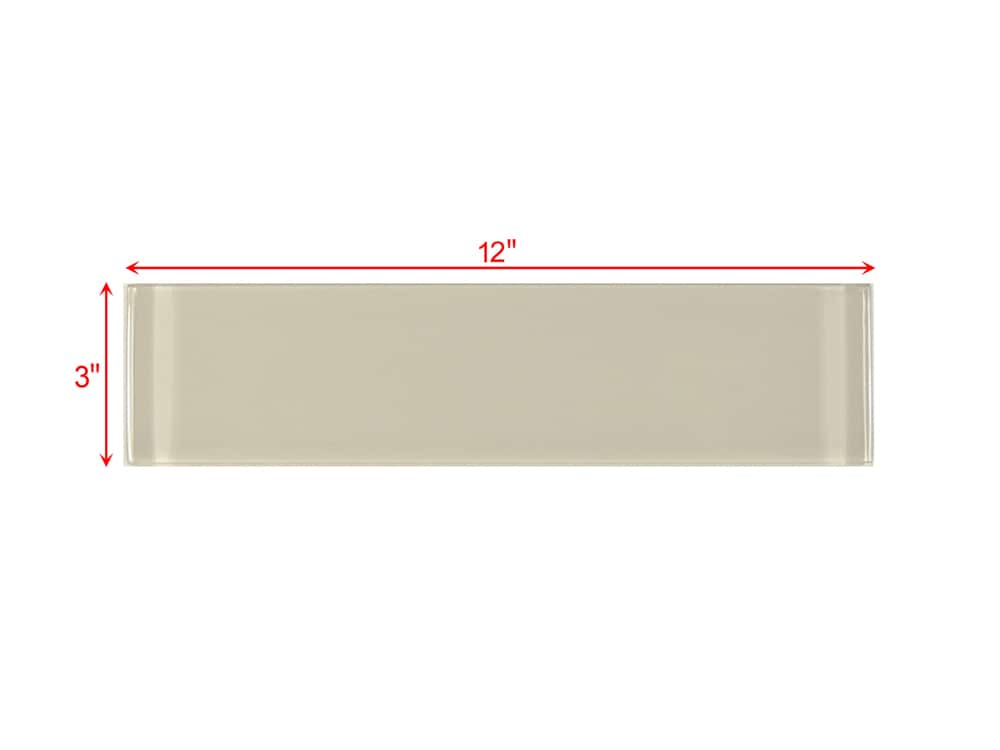 Abolos LWSMET0312-CR Metro Beige 3-in x 12-in Glossy Glass Subway Standard Wall Tile ( 10-sq ft Carton )