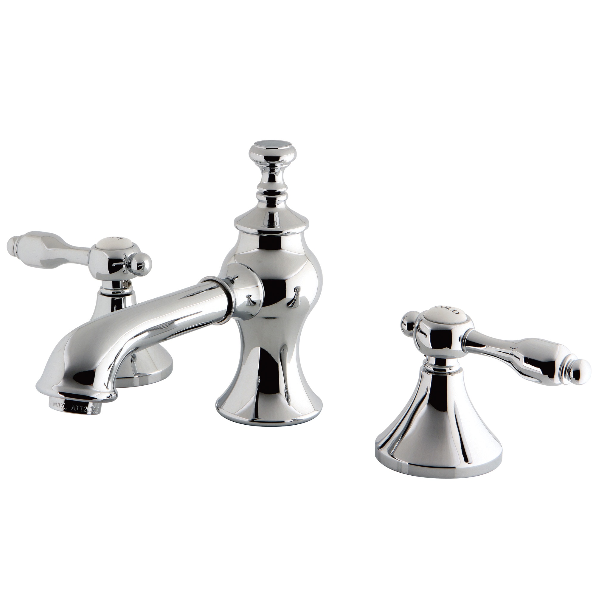 Kingston Brass WLKC7061TAL Tudor Polished chrome Widespread 2-handle Low-arc Residential Handle Bathroom Sink Faucet with Drain