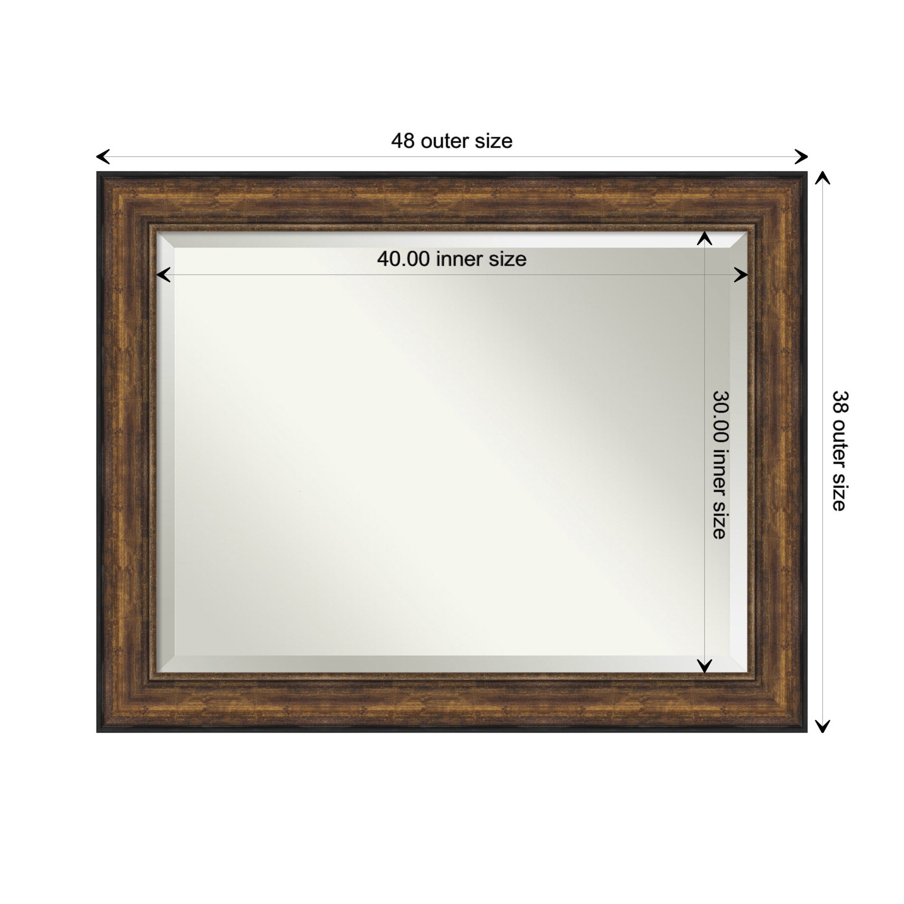 Ballroom Bronze Rectangular Bathroom Vanity Mirror