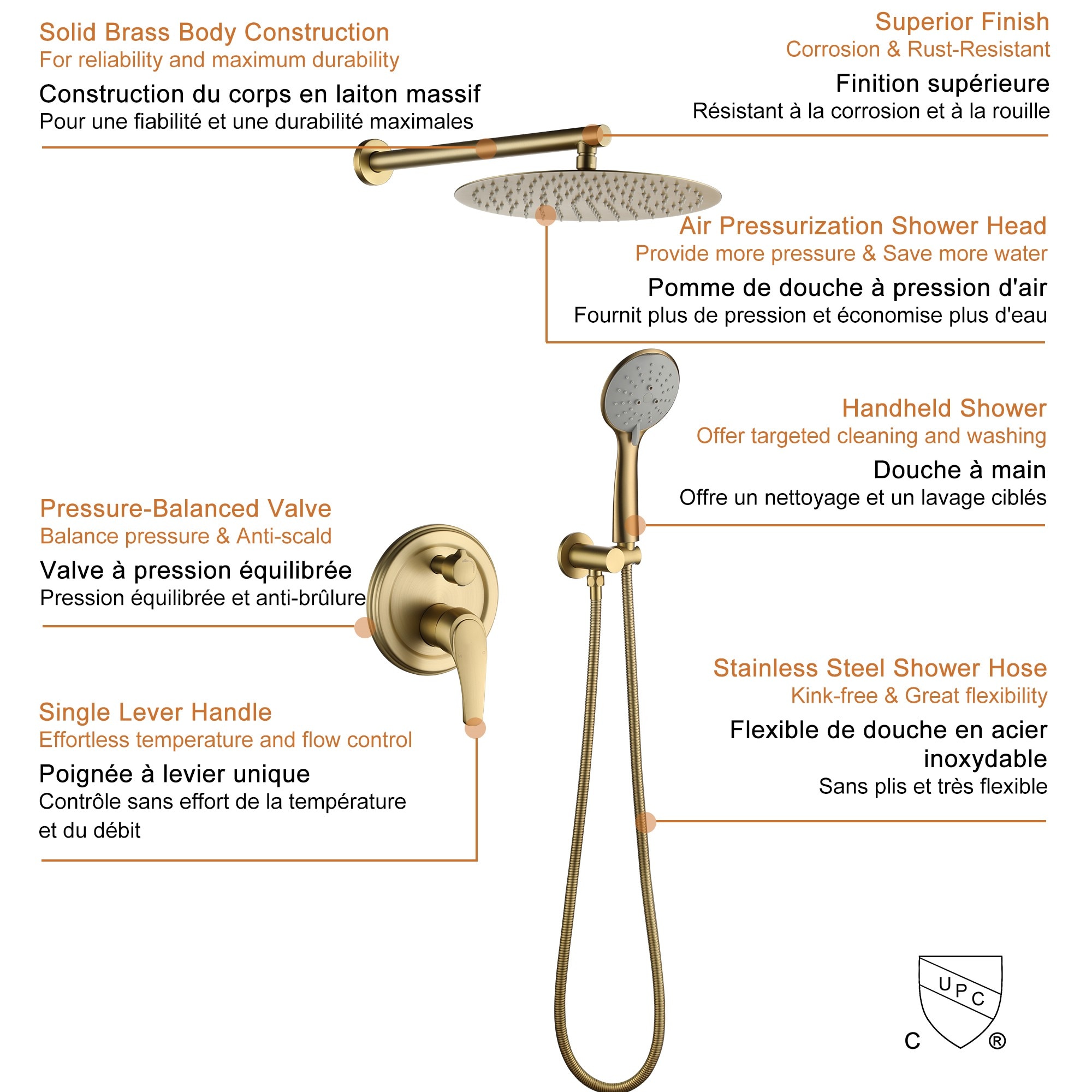 CASAINC WF-DB96102H-10 Showerhead-Bar-Panels - View #9