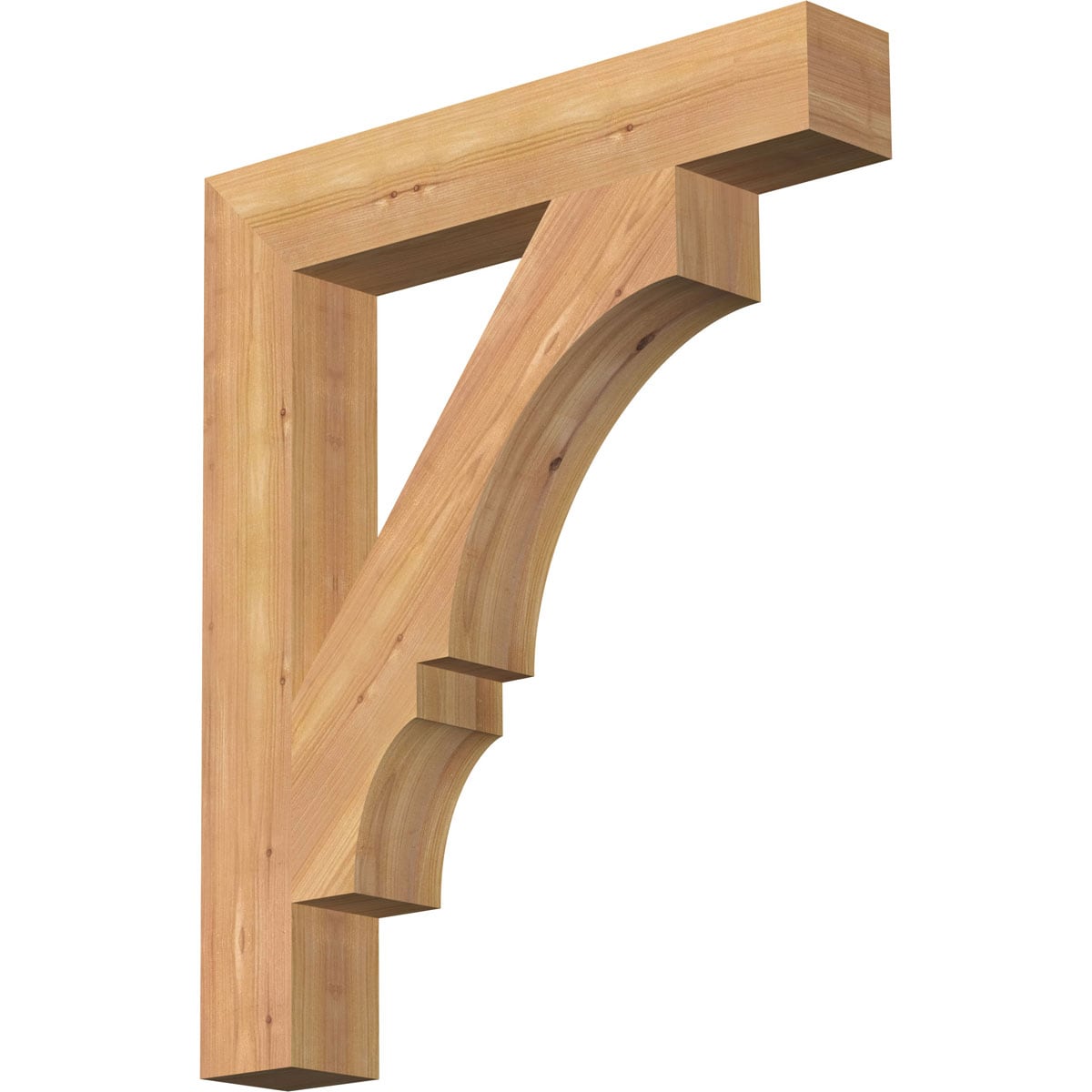 Ekena Millwork BKT04X22X26BOA05SWR Balboa block smooth 3-1/2-in x 22-in x 26-in Western red cedar Brown Wood Standard bracket