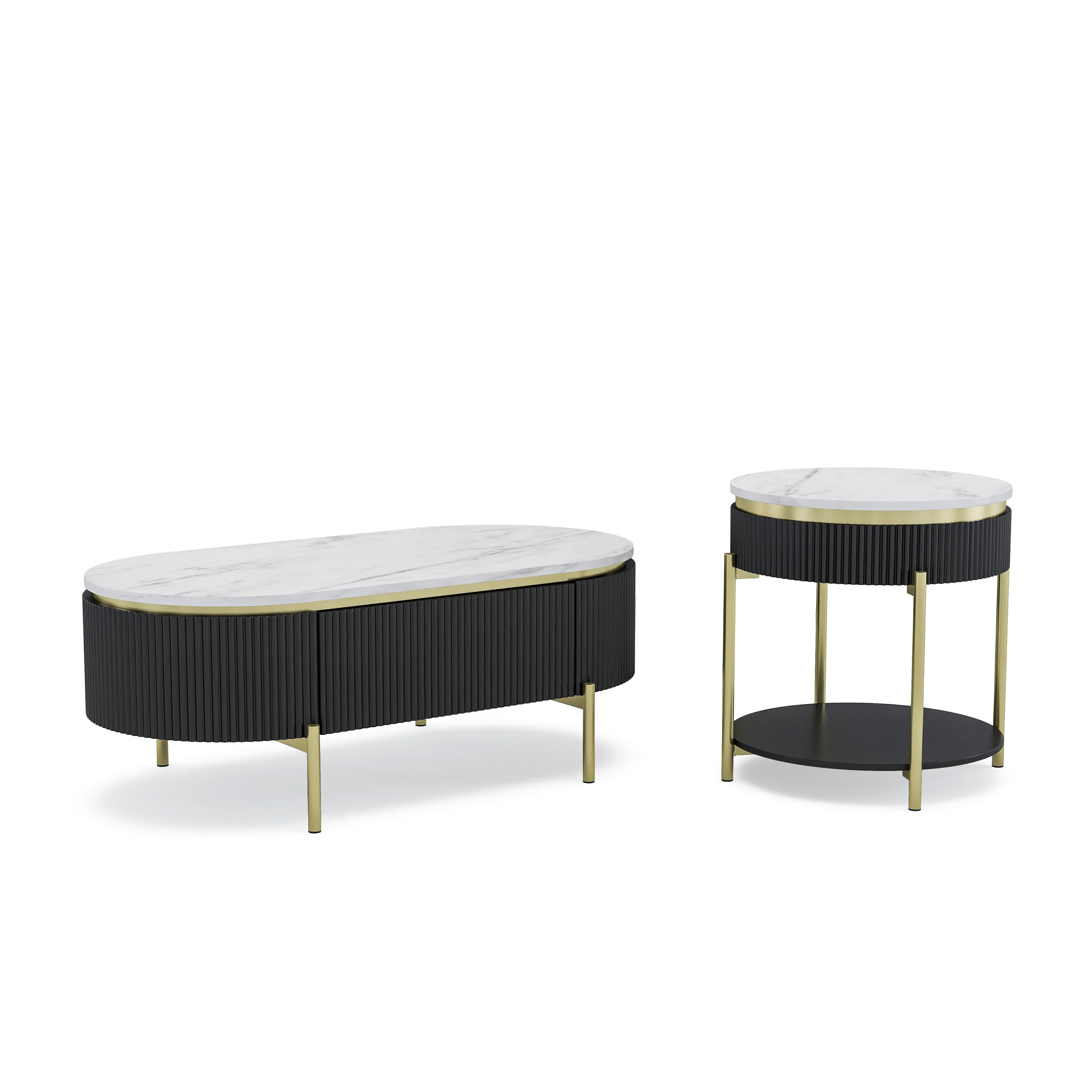 Furniture of America IDF-4412WN-2PC Accent-Table-Sets - View #2