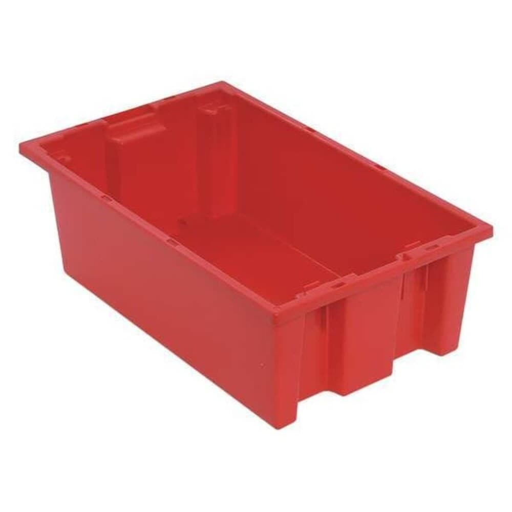 Quantum Storage Systems  Stack  Nest Storage Container 3.7 gal 18 in L x 11 in W x 6 in H Red Polyethylene