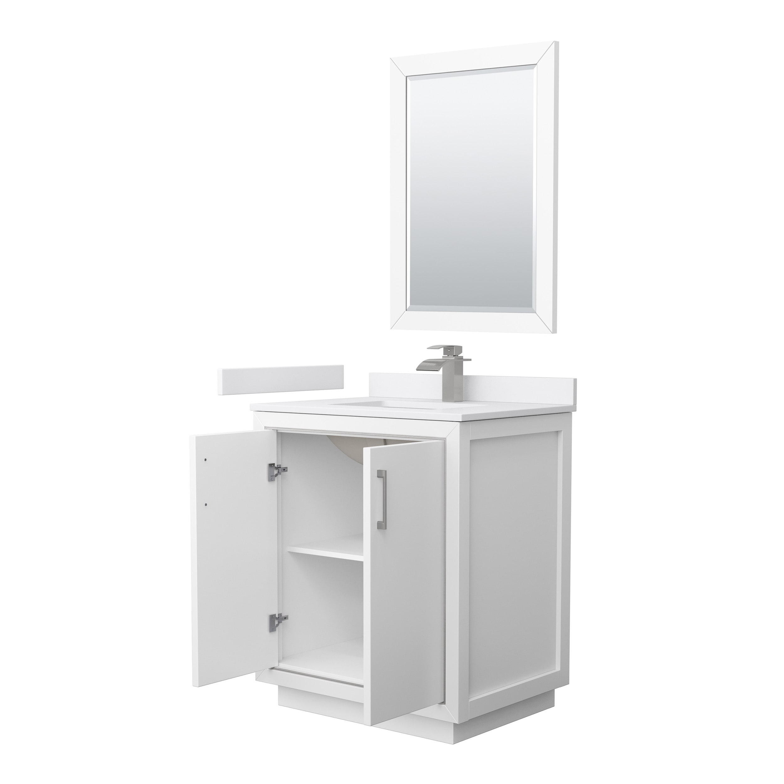 Wyndham Collection WCF111130SWHWCUNSM24 Bath-Vanity-Combo - View #2