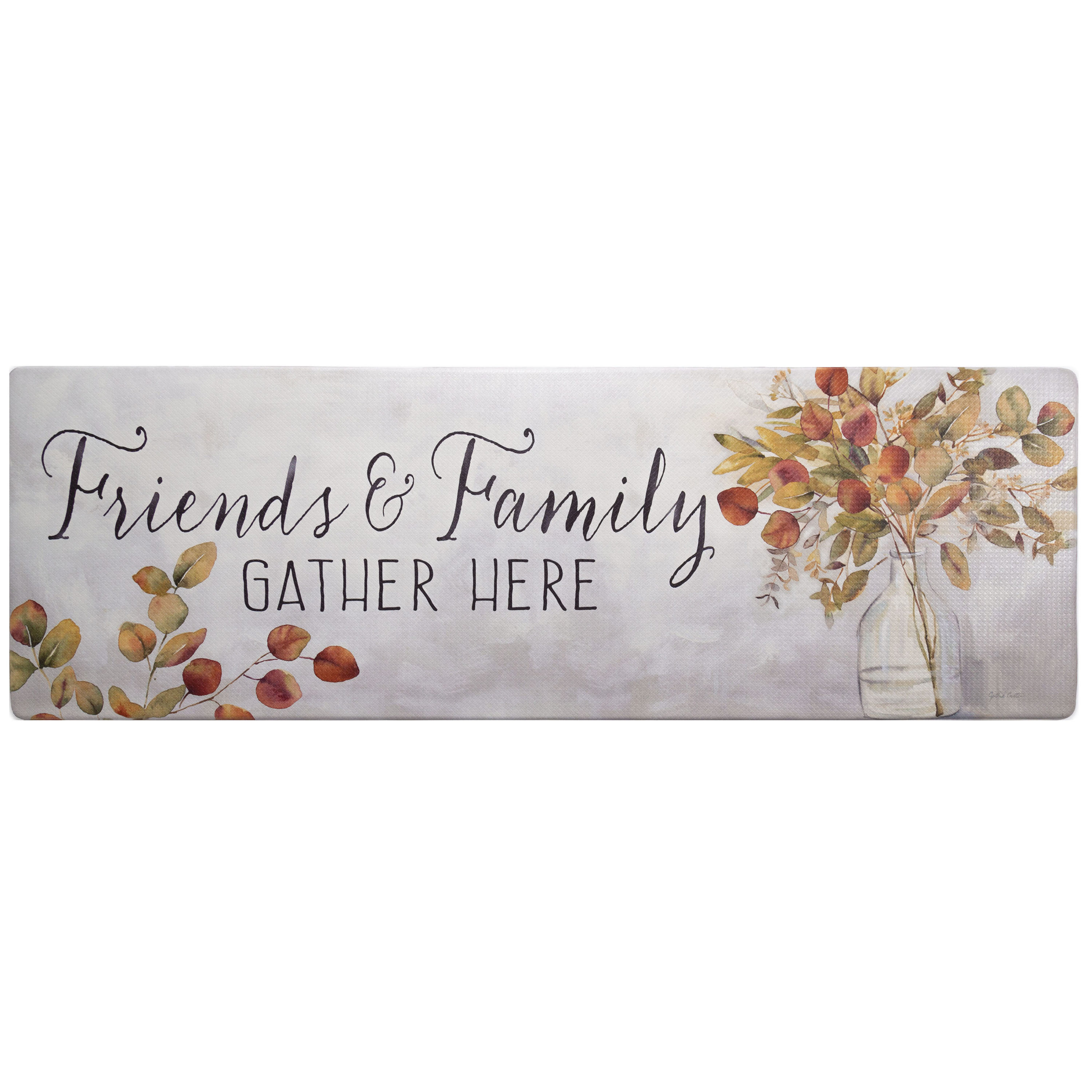 Friends and Family Gather Eucalyptus Floral Anti-Fatigue Kitchen Mat