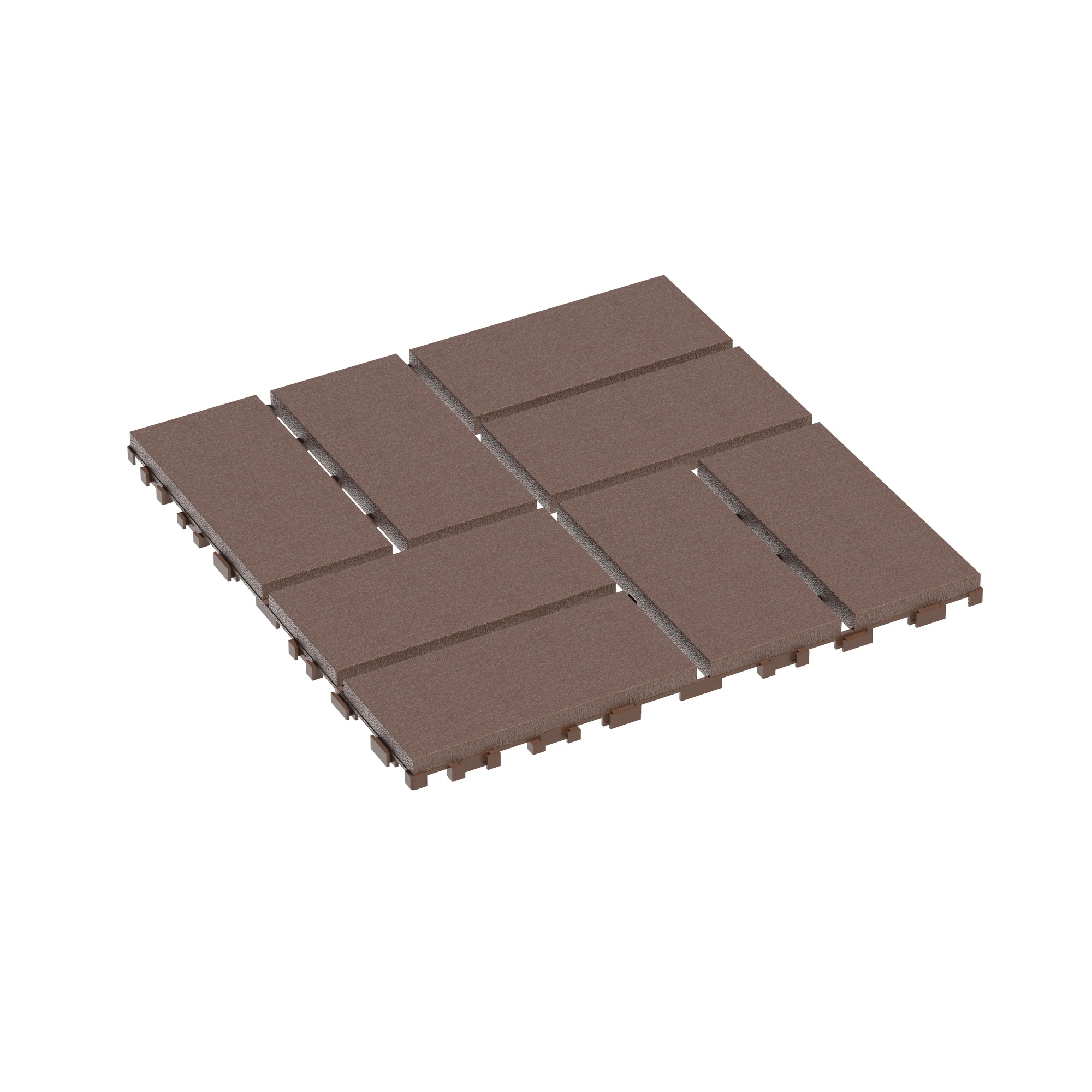 HyperDrop Cart 44 Pack Brown 12 inx12 in All-Weather Plastic Interlocking Patio Deck Tiles for Backyard/ Poolside and Porch #X-U93768YFLCDE