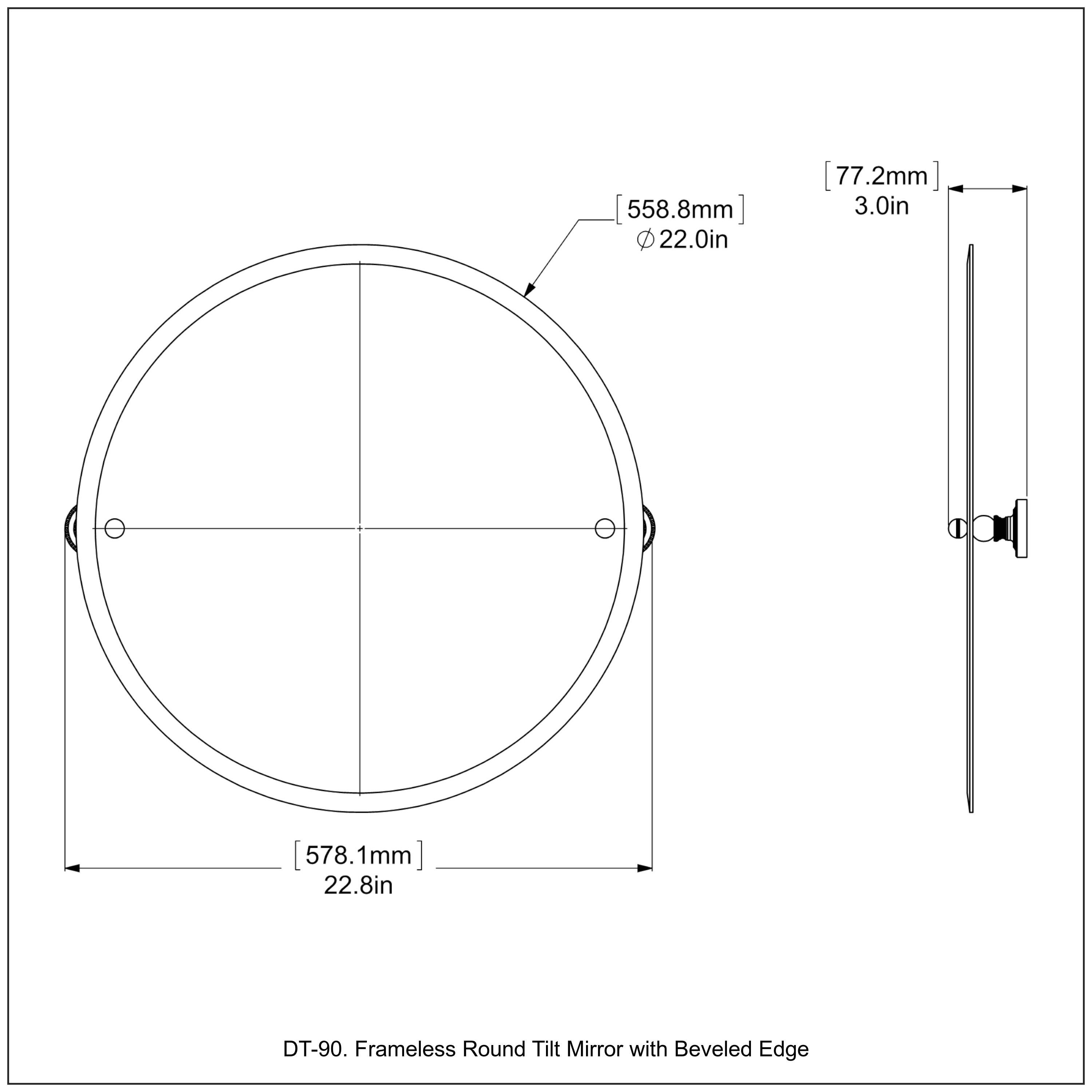 Allied Brass Dottingham 22-in x 22-in Frameless Round Tilting Bathroom ...