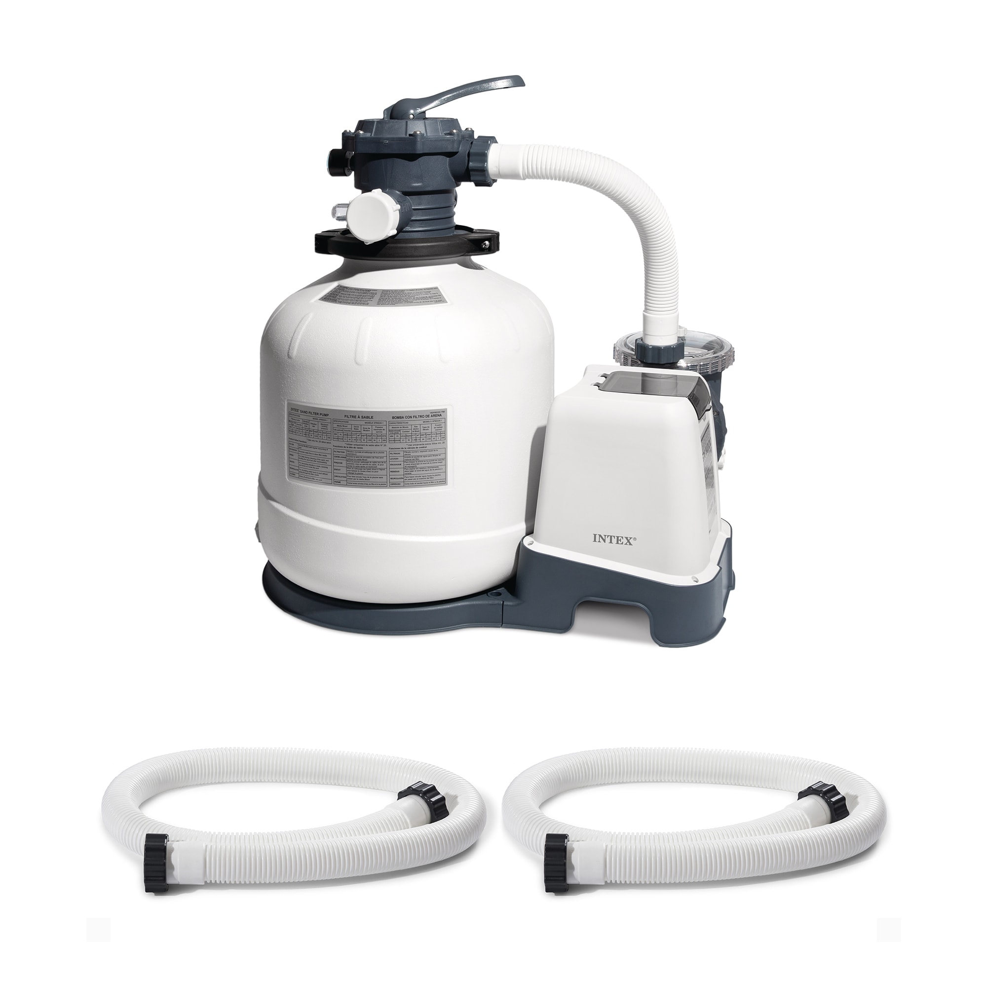 Intex - 3000 GPH Above Ground Pool Sand Filter Pump w/ 1.5 Inch Pump Hose (2 Pack)