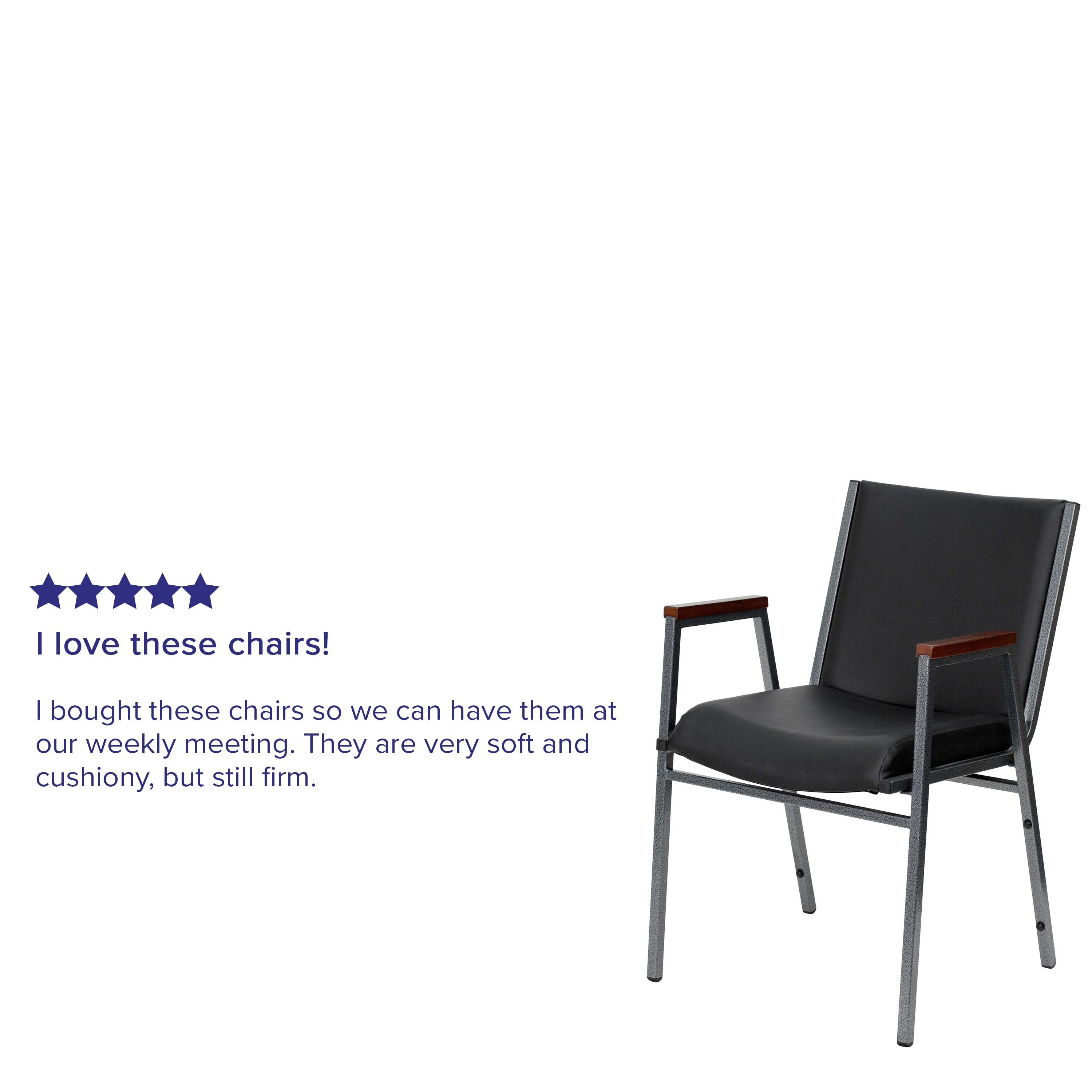 Cherry and Black Vinyl Contemporary Stackable Office Chair