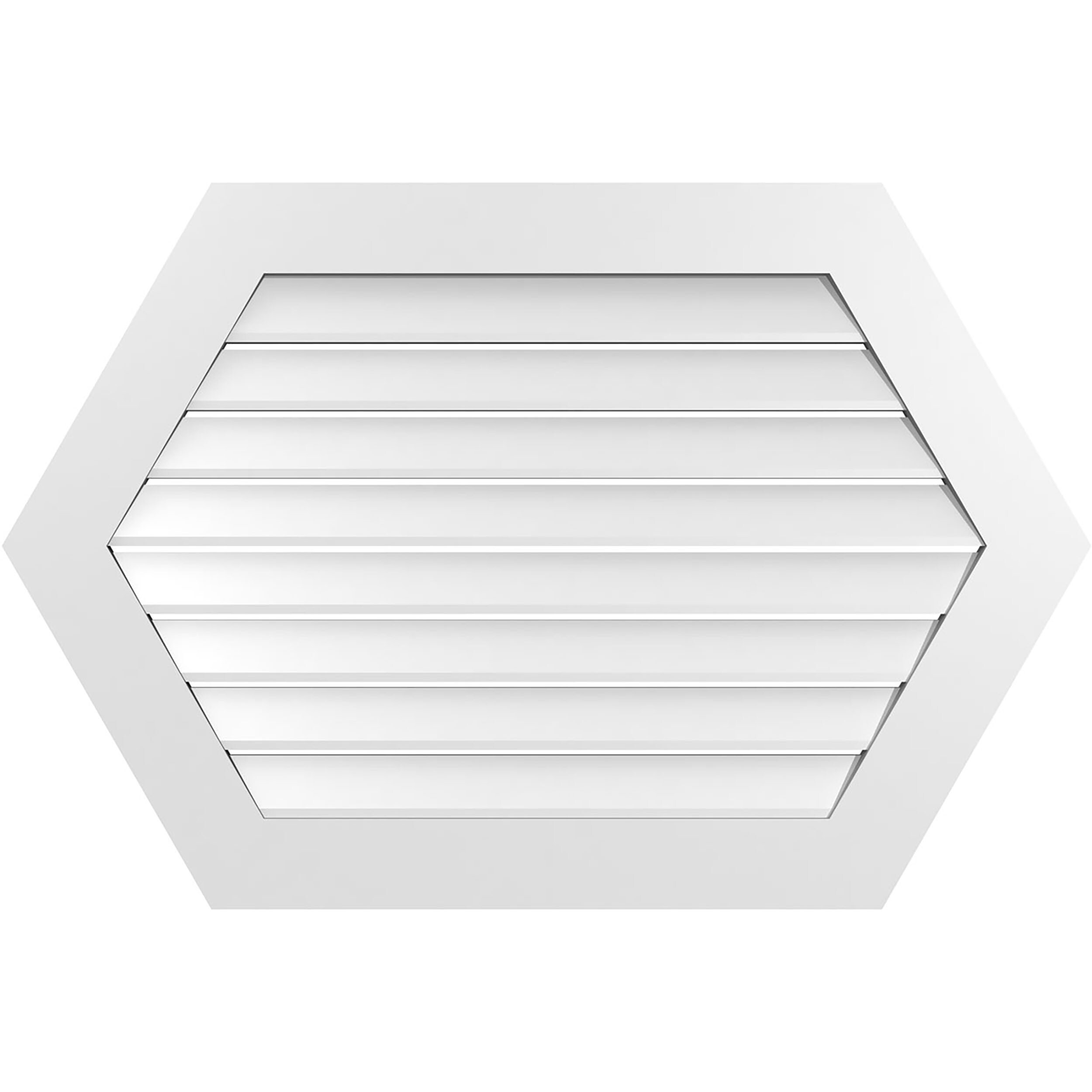 Ekena Millwork GVPHP42X2801SF 42-Inches x 28-Inches Off-white Peaked PVC Gable Louver Vent