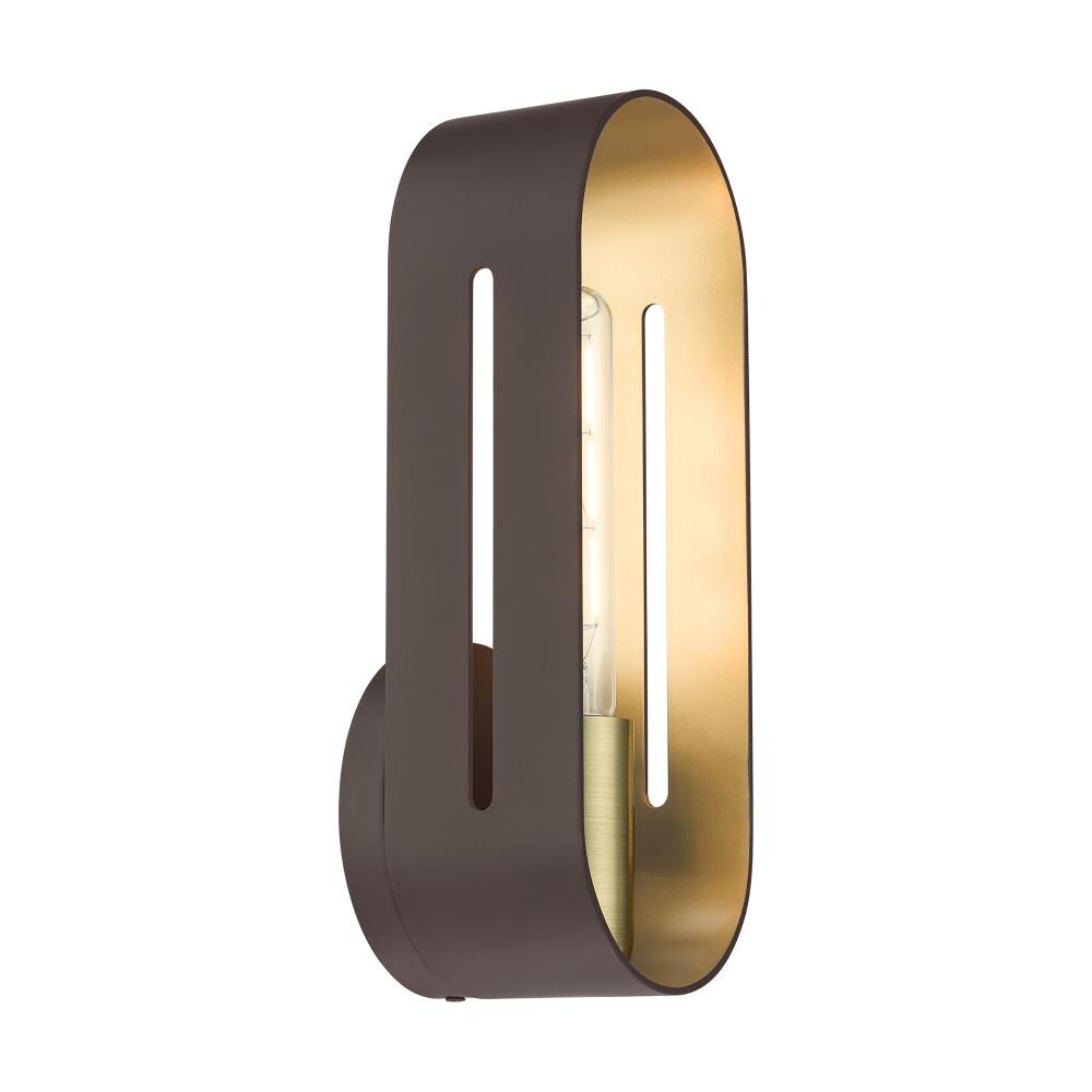 Ravena Scandinavian Bronze with Antique Brass 1-Light Sconce