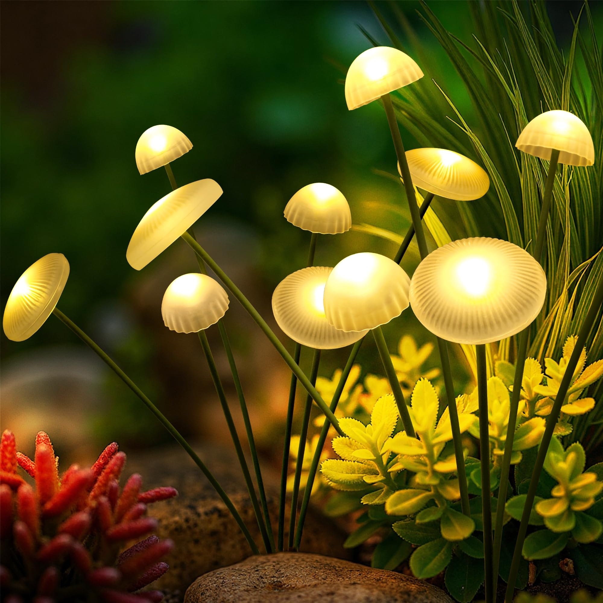 Vrbgify Solar Garden Lights 2 pack Outdoor Swaying Mushroom Fairy Vrbgify Solar Garden Lights 2 pack Outdoor Swaying Mushroom Fairy