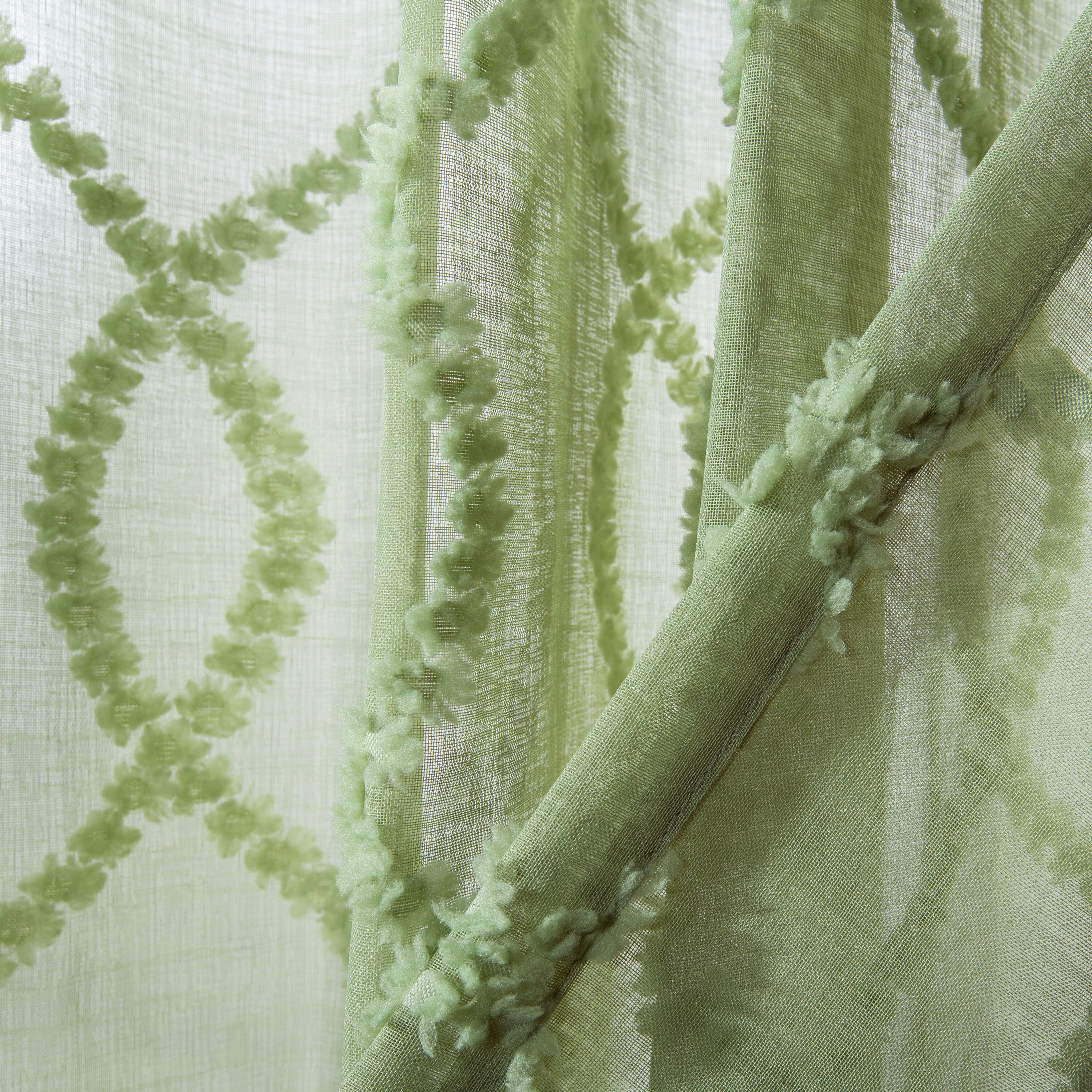 Safavieh 84-in Green Polyester Semi-sheer Grommet Single Curtain Panel ...