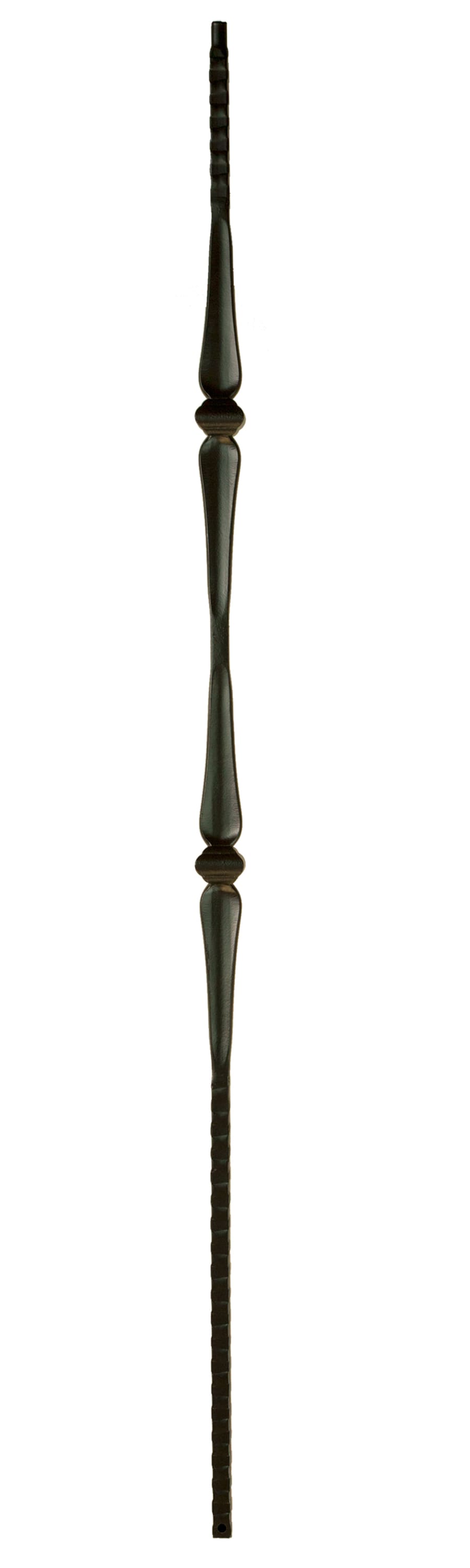 WM Coffman 801088 44-in x 0.56-in Satin Black Wrought Iron Pin Top Single Knuckle Stair Baluster