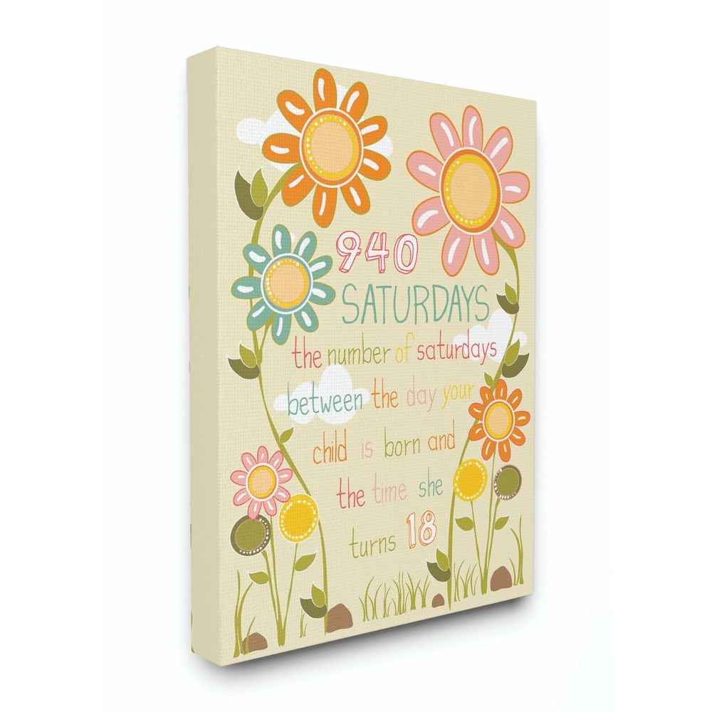 Stupell Industries BRP-1689-CN-24X30 Floral Graphic 940 Satur-Day Art Karen Zukowski (Finny and Zook) 30-in H x 24-in W Abstract Print on Canvas