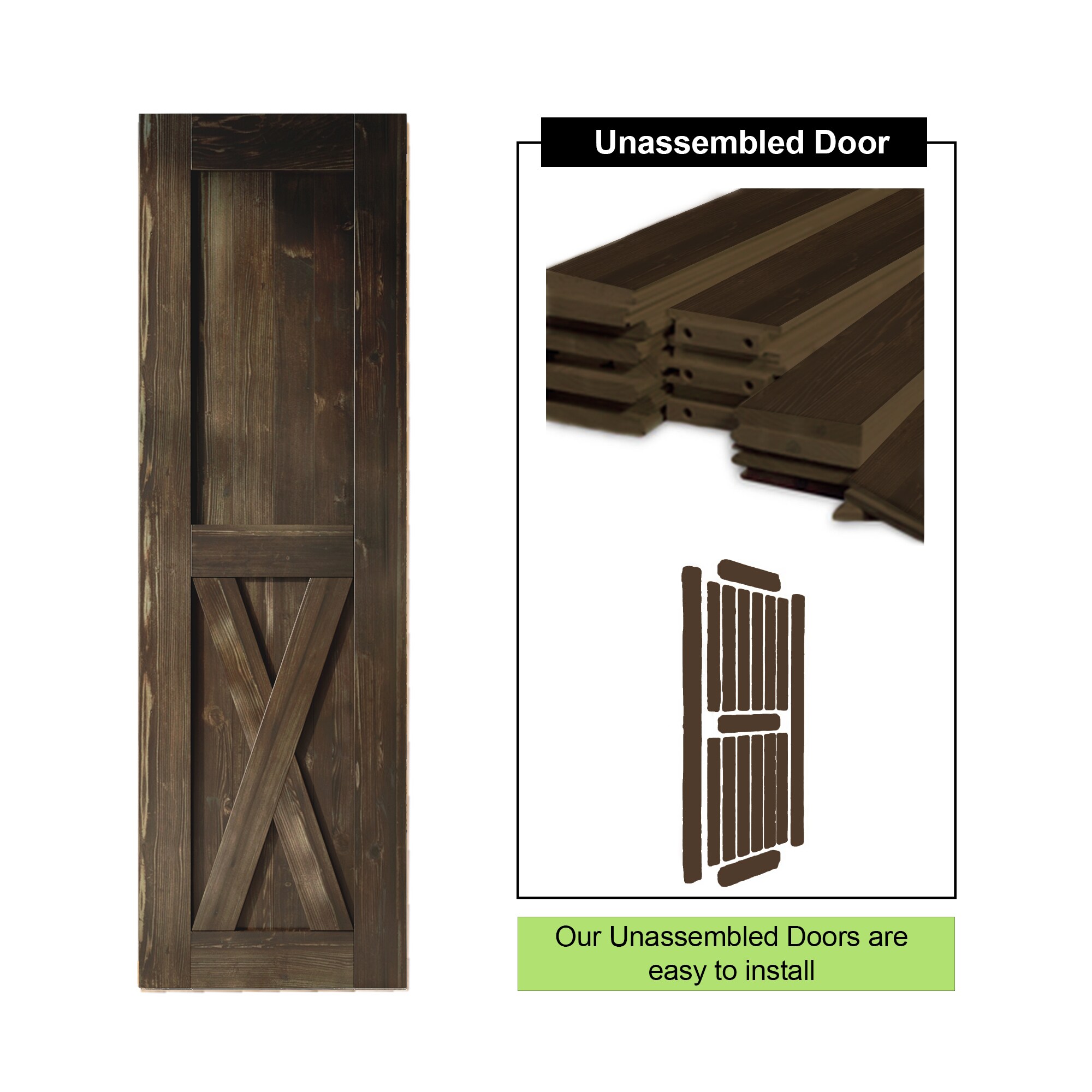 HOMACER 2884-X-EBONY Barn-Doors - View #5