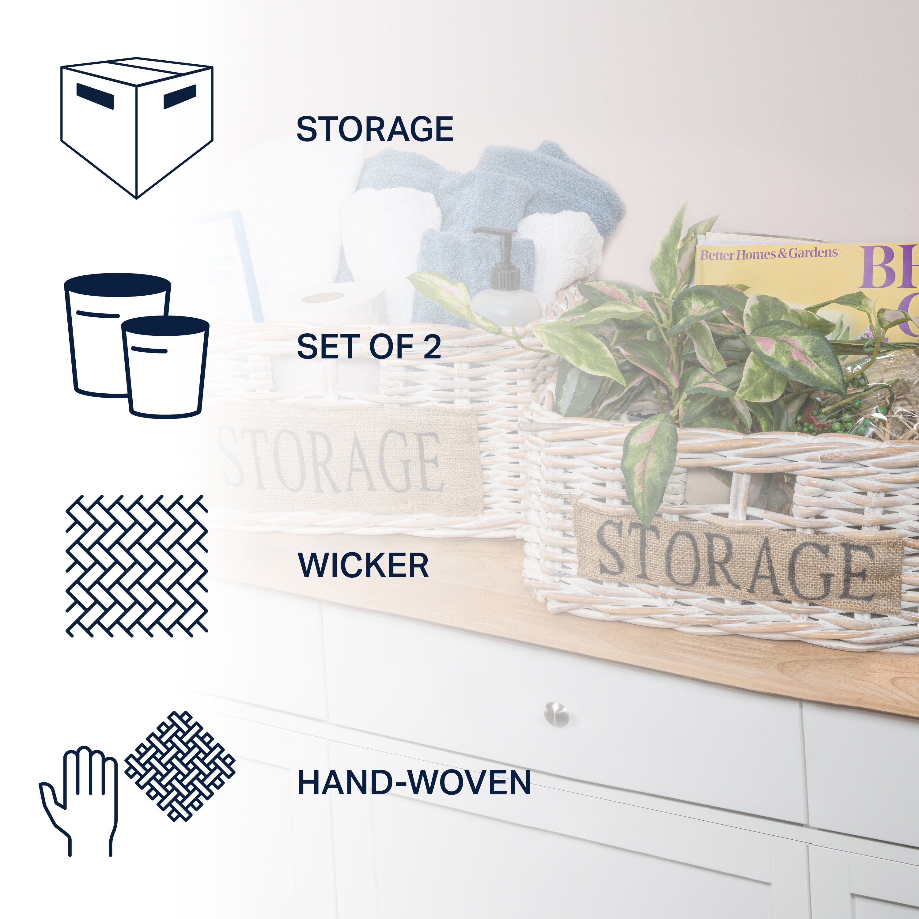 happimess BSK1005A-2SET Bins-Baskets - View #4