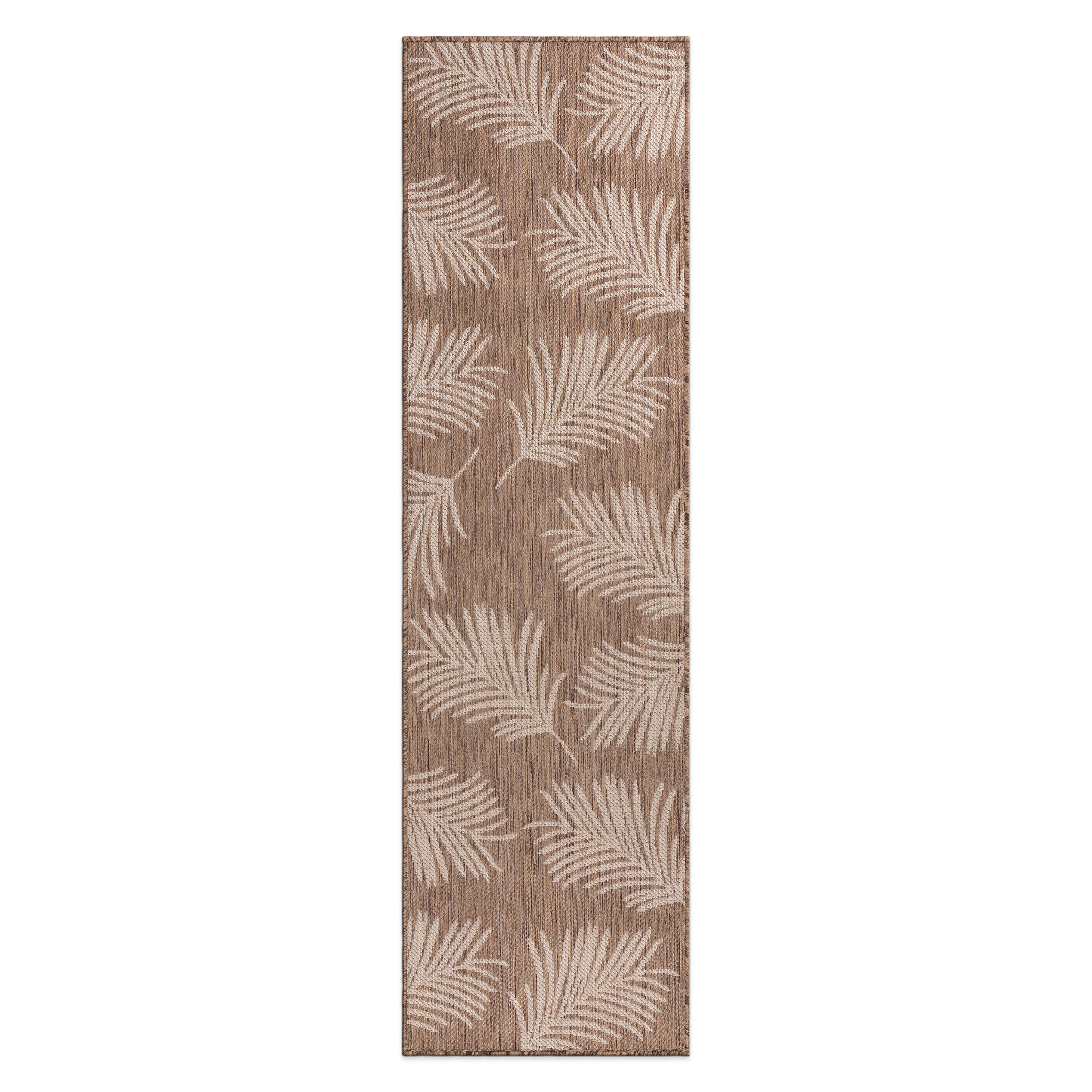 World Rug Gallery 111BROWN2X7 Summer 2 x 7 (ft) Loomed Polypropylene Brown Rectangular Indoor/Outdoor Floral/Botanical Tropical Area rug