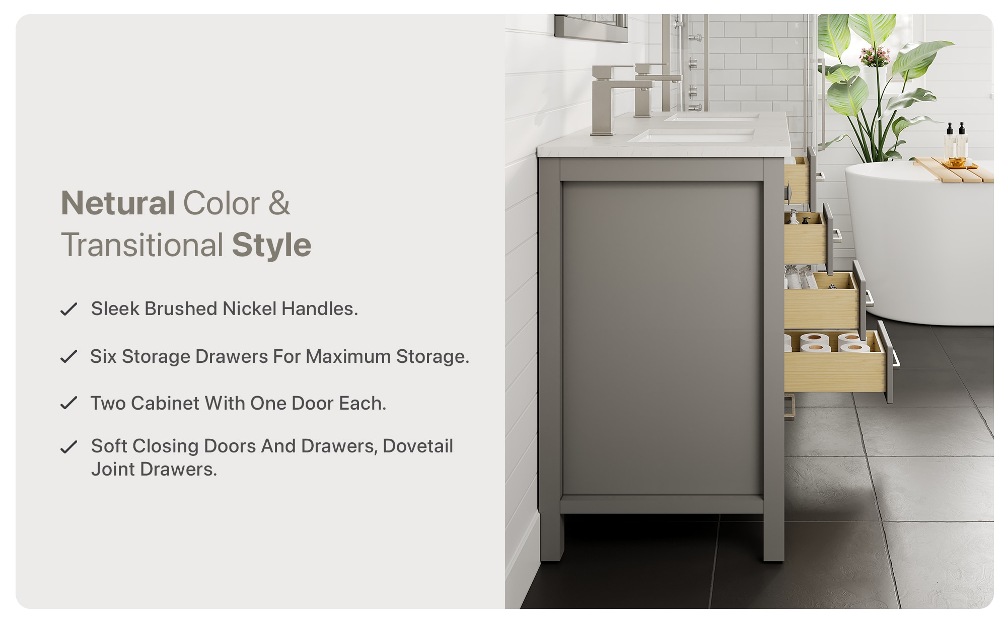 Eviva TVN414-48X18GR-DS-Q Bath-Vanity-Combo - View #9