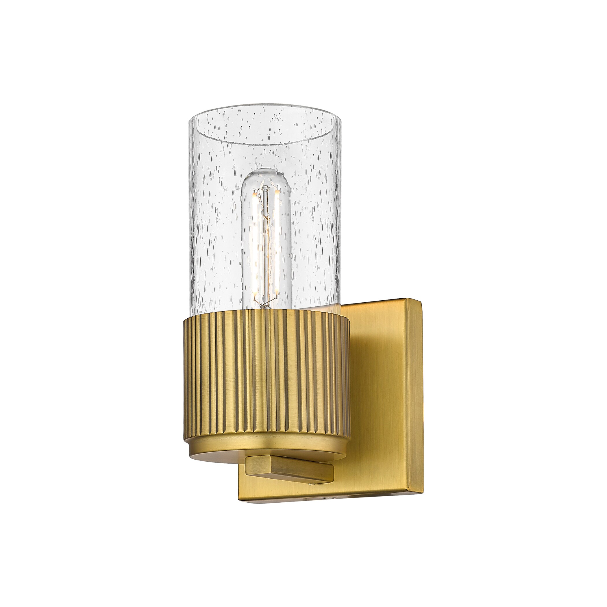 Innovations Lighting 428-1W-BB-G428-7SDY Bolivar 4-in W 1 -Light Brushed Brass Industrial Wall Sconce