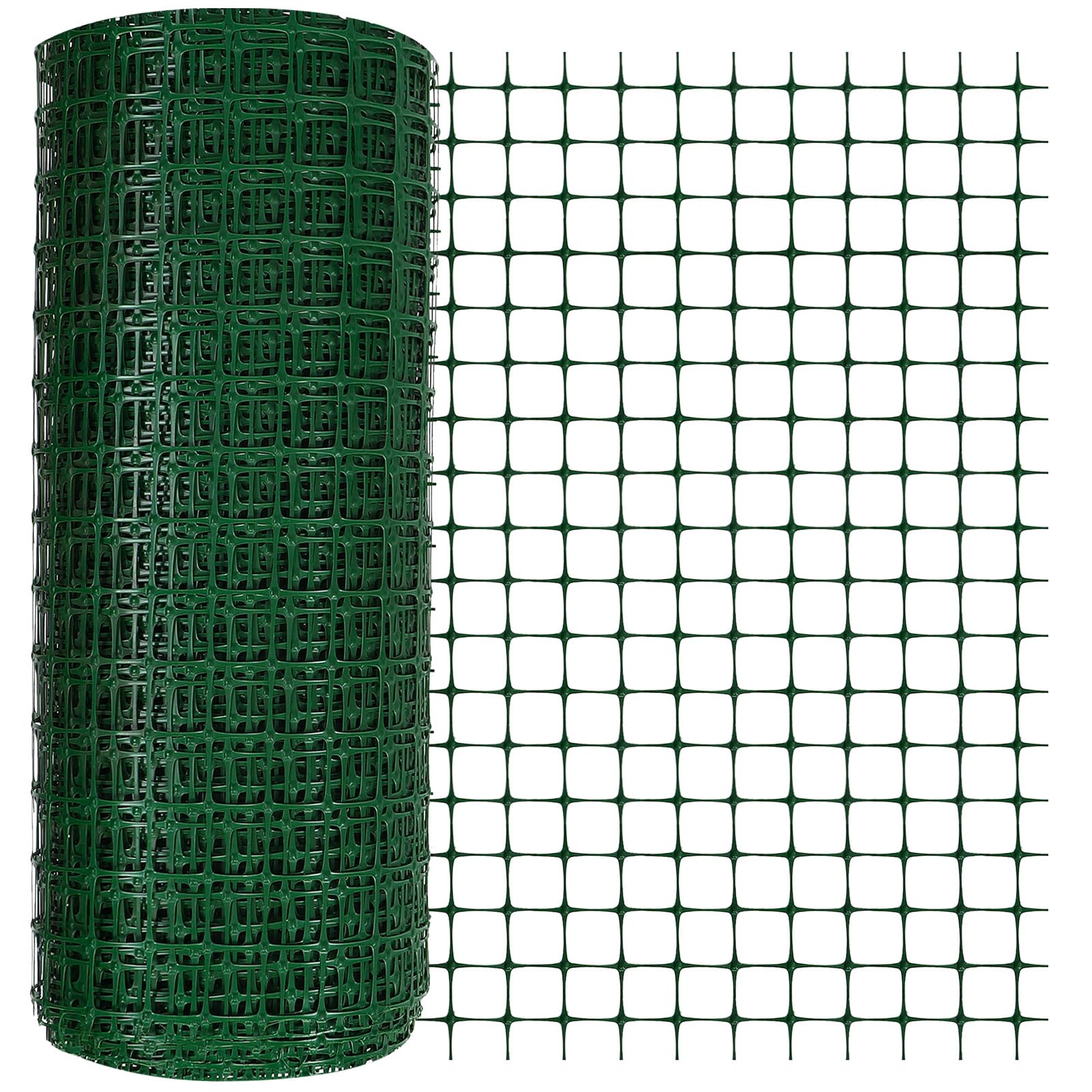 Justincity  4 Foot x 164 Foot Plastic Mesh Fence Roll Green Reusable Safety Barrier Netting for Temporary Pool Construction Garden Animal Fencing