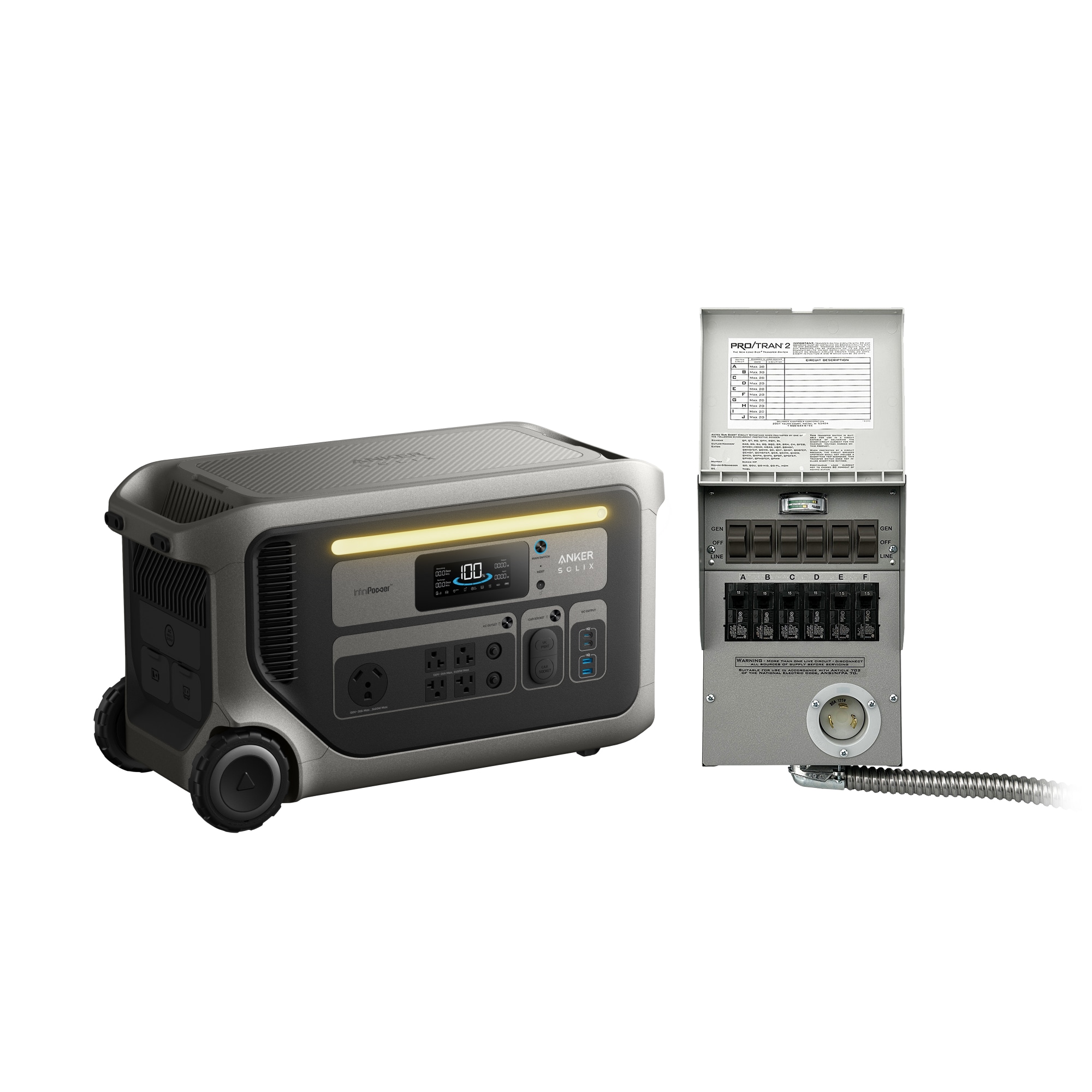 Anker SOLIX-82-GA SOLIX F3000 and Transfer Switch 3072Wh 3600 -Watts Portable Power Station