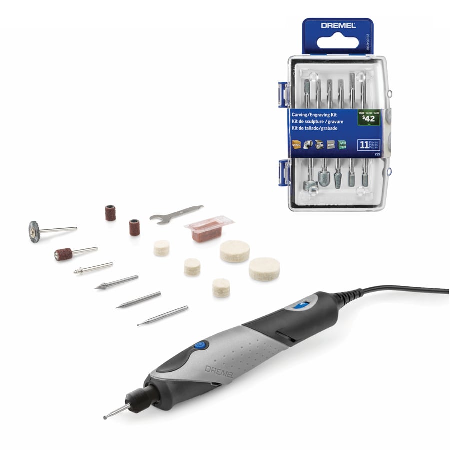 Dremel Stylo+ 15-Piece Variable Speed Corded 0.5-Amp Crafting Rotary Tool with 11-Piece Carving & Engraving Micro Kit