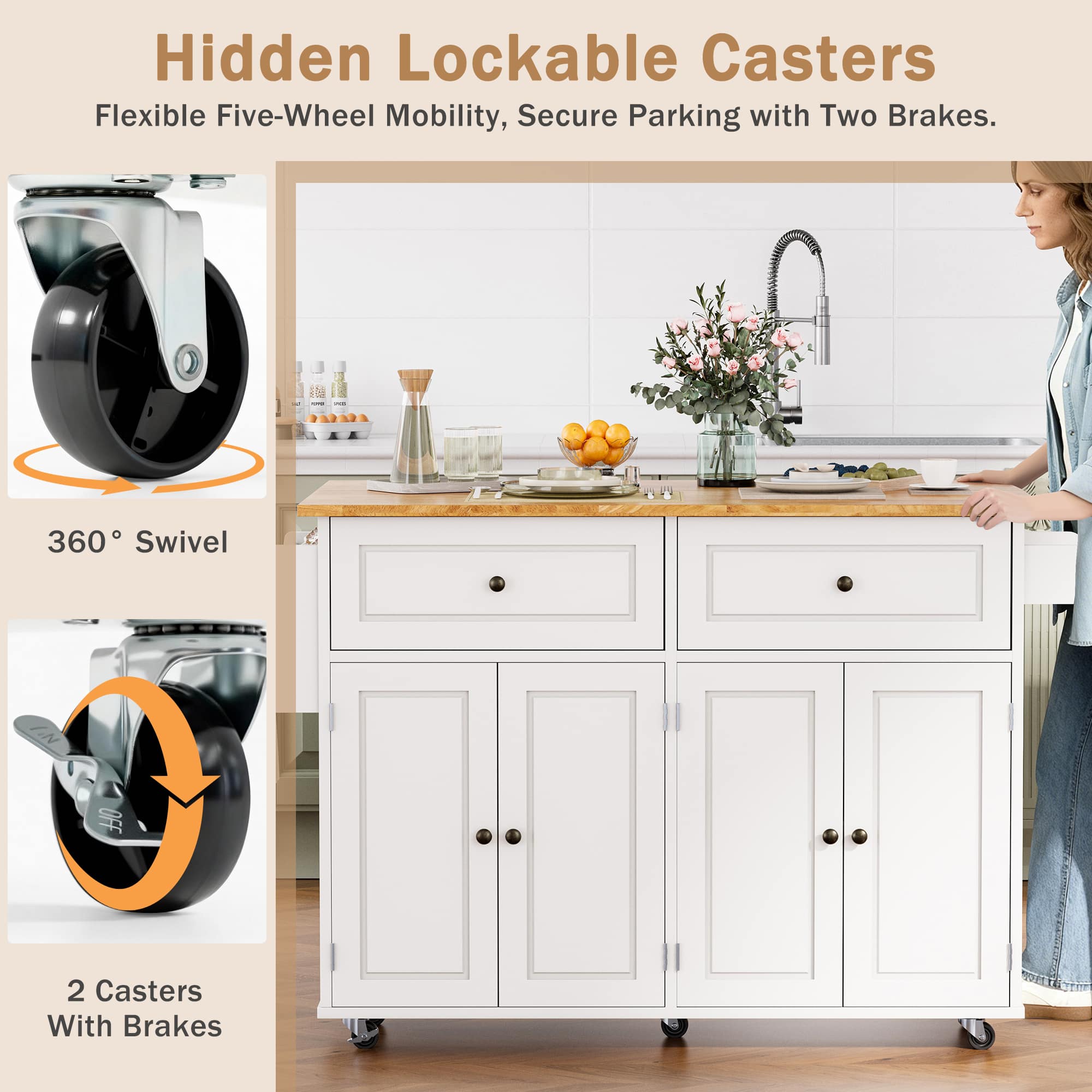 U-HOMY JL-046WH-HM Kitchen-Furniture - View #5